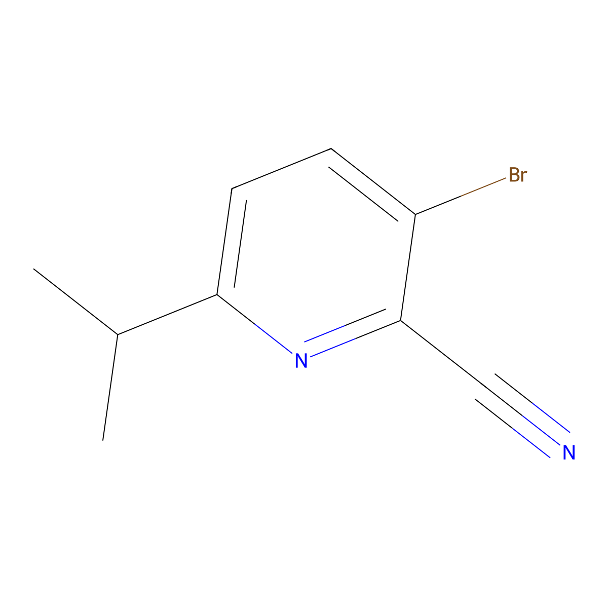 3-Bromo-6-isopropylpicolinonitrile molecular structure, CAS 2585650-55-9