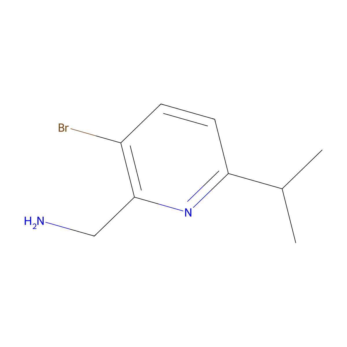 (3-Bromo-6-isopropylpyridin-2-yl)methanamine molecular structure, CAS 2585650-56-0