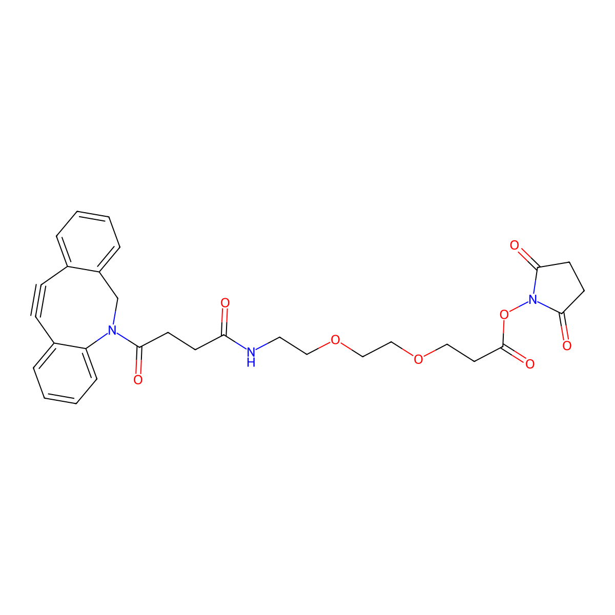 DBCO-PEG2-NHS ester molecular structure, CAS 2585653-12-7