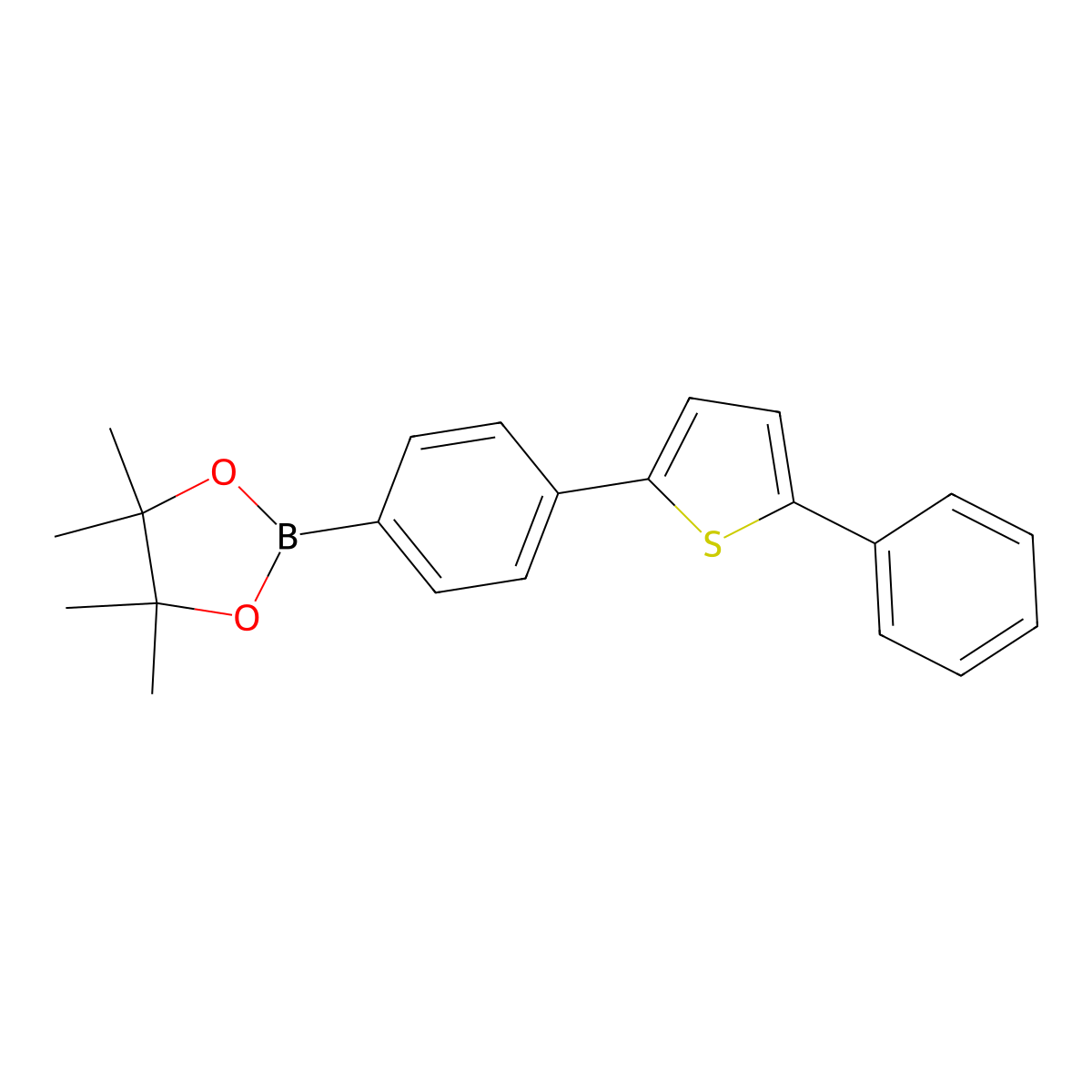 4,4,5,5-Tetramethyl-2-(4-(5-phenylthiophen-2-YL)phenyl)-1,3,2-dioxaborolane molecular structure, CAS 2585678-35-7