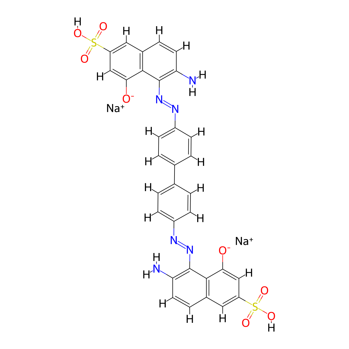 C32H22N6Na2O8S2 molecular structure, CAS 2586-60-9