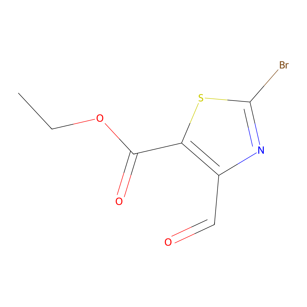 Ethyl 2-bromo-4-formylthiazole-5-carboxylate molecular structure, CAS 2586064-31-3