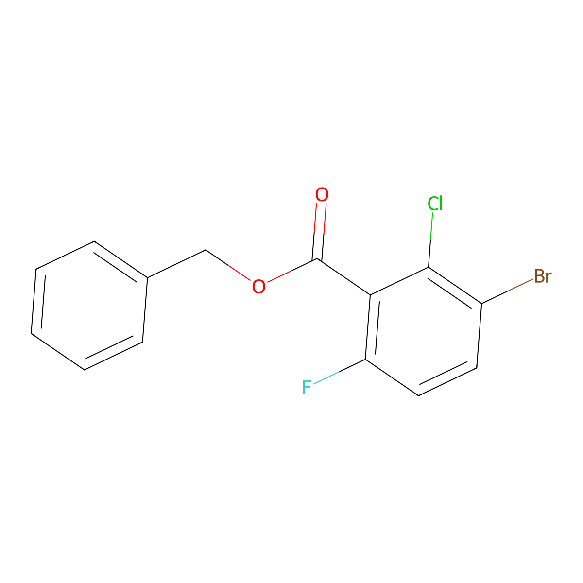 Benzyl 3-bromo-2-chloro-6-fluorobenzoate molecular structure, CAS 2586125-74-6
