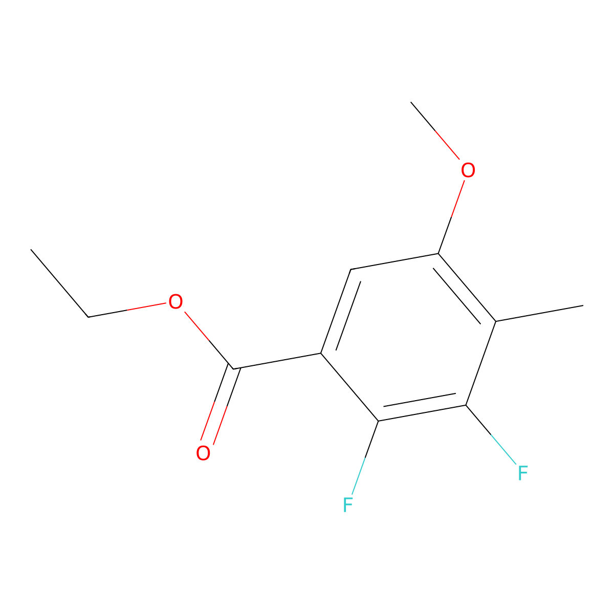 Ethyl 2,3-difluoro-5-methoxy-4-methylbenzoate molecular structure, CAS 2586125-76-8