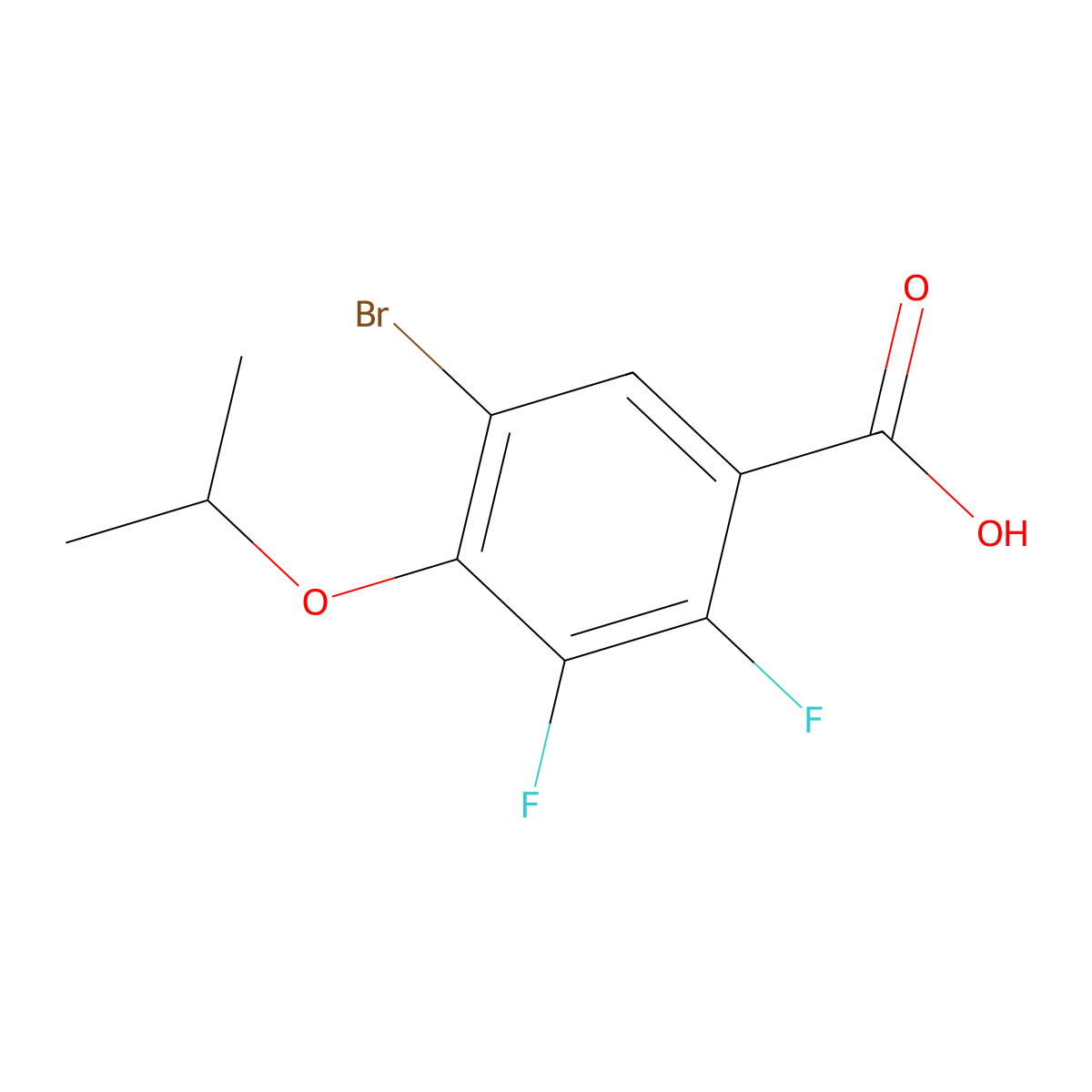 5-Bromo-2,3-difluoro-4-isopropoxybenzoic acid molecular structure, CAS 2586125-77-9