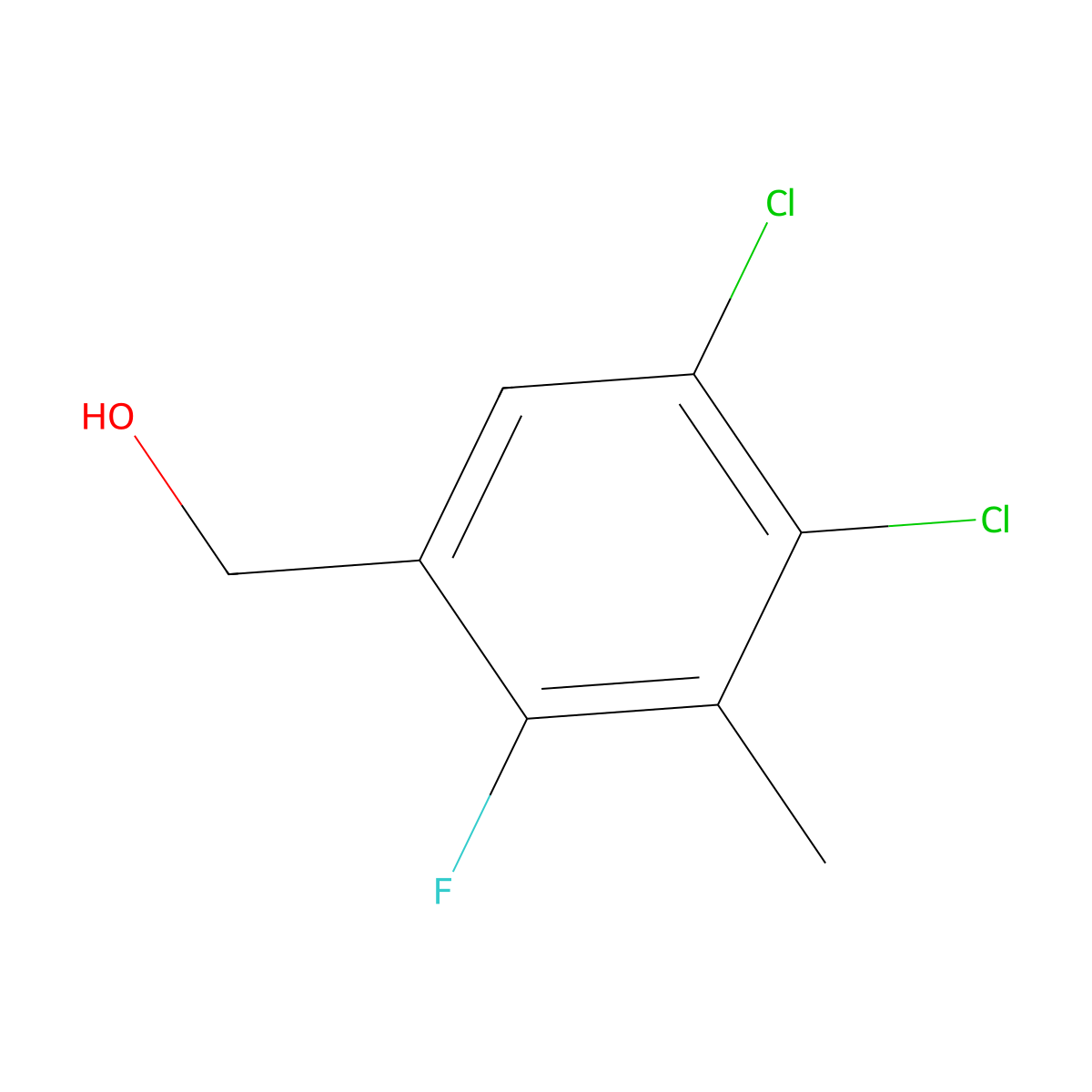 (4,5-Dichloro-2-fluoro-3-methylphenyl)methanol molecular structure, CAS 2586125-81-5