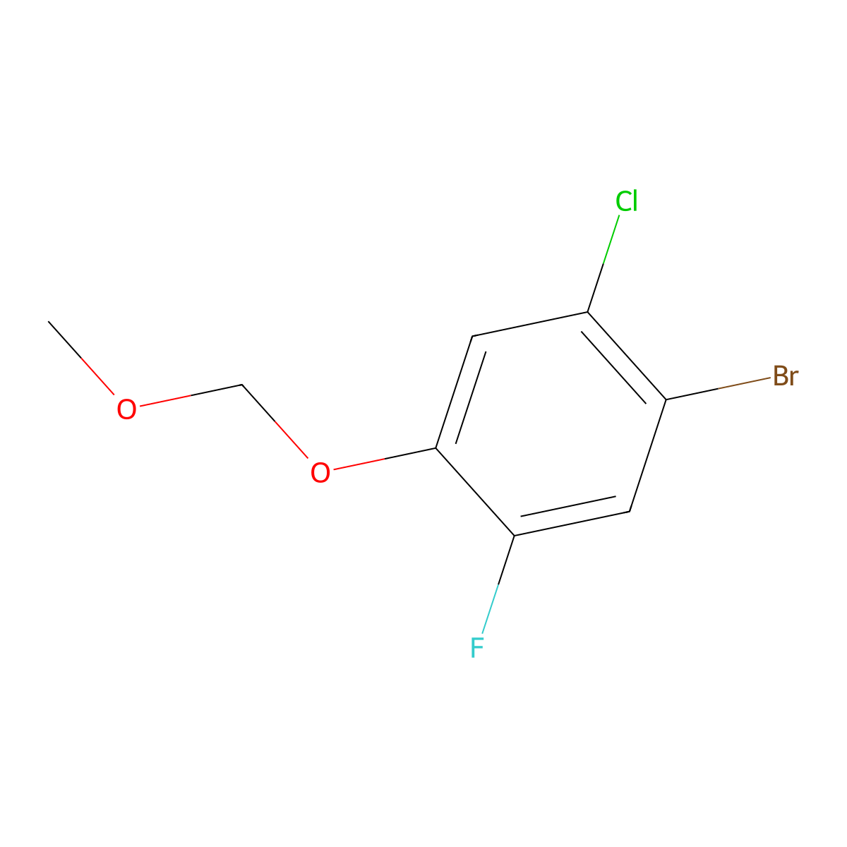 1-Bromo-2-chloro-5-fluoro-4-(methoxymethoxy)benzene molecular structure, CAS 2586125-89-3