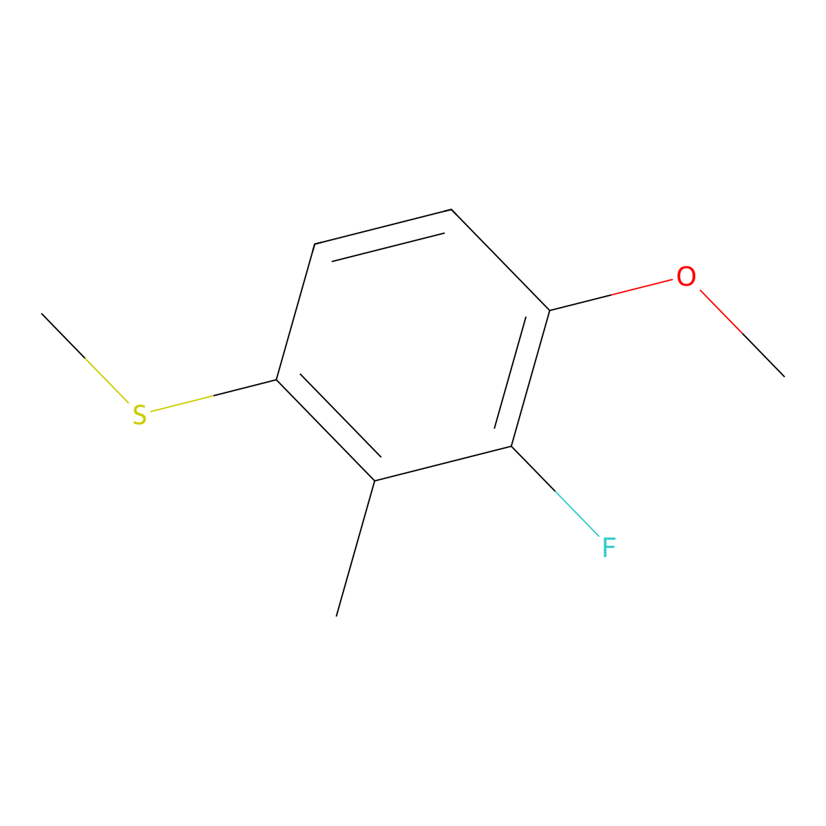 (3-Fluoro-4-methoxy-2-methylphenyl)(methyl)sulfane molecular structure, CAS 2586125-94-0
