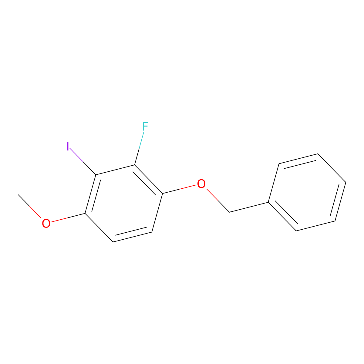 1-(Benzyloxy)-2-fluoro-3-iodo-4-methoxybenzene molecular structure, CAS 2586125-96-2