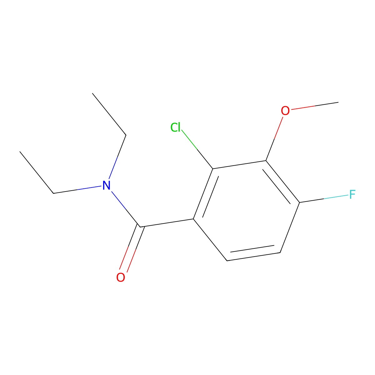 2-Chloro-N,N-diethyl-4-fluoro-3-methoxybenzamide molecular structure, CAS 2586126-02-3