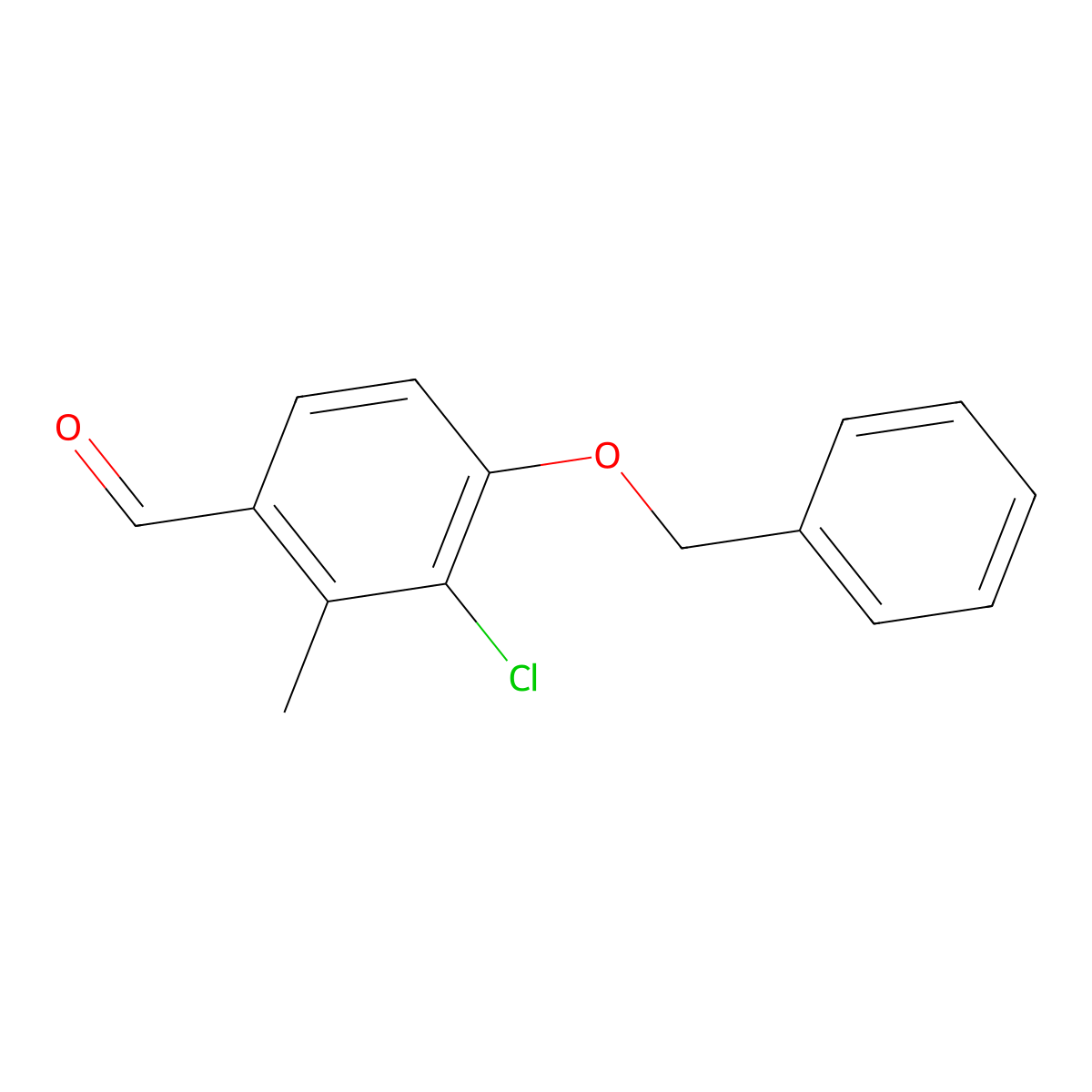 4-(Benzyloxy)-3-chloro-2-methylbenzaldehyde molecular structure, CAS 2586126-04-5