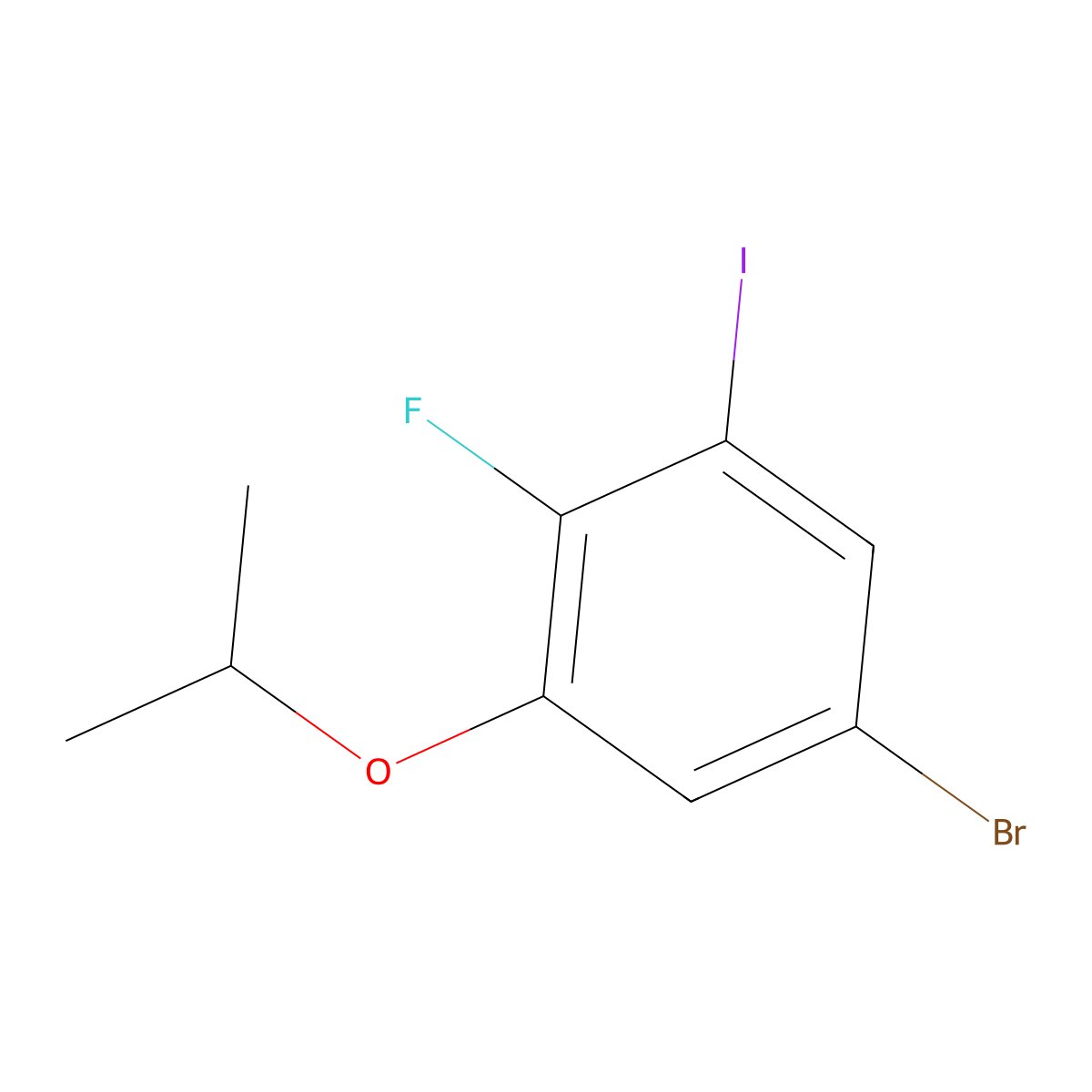 5-Bromo-2-fluoro-1-iodo-3-isopropoxybenzene molecular structure, CAS 2586126-05-6