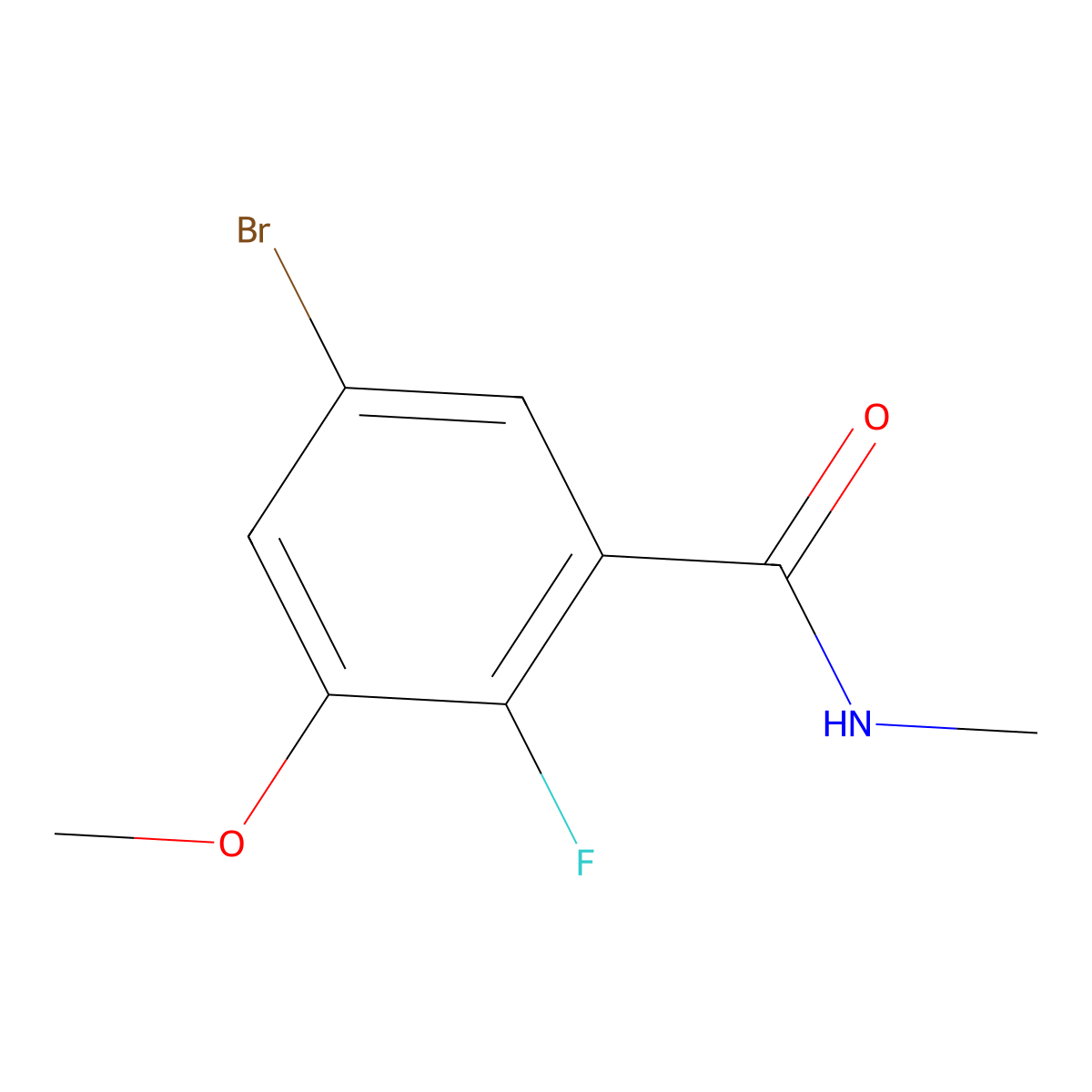 5-Bromo-2-fluoro-3-methoxy-N-methylbenzamide molecular structure, CAS 2586126-06-7