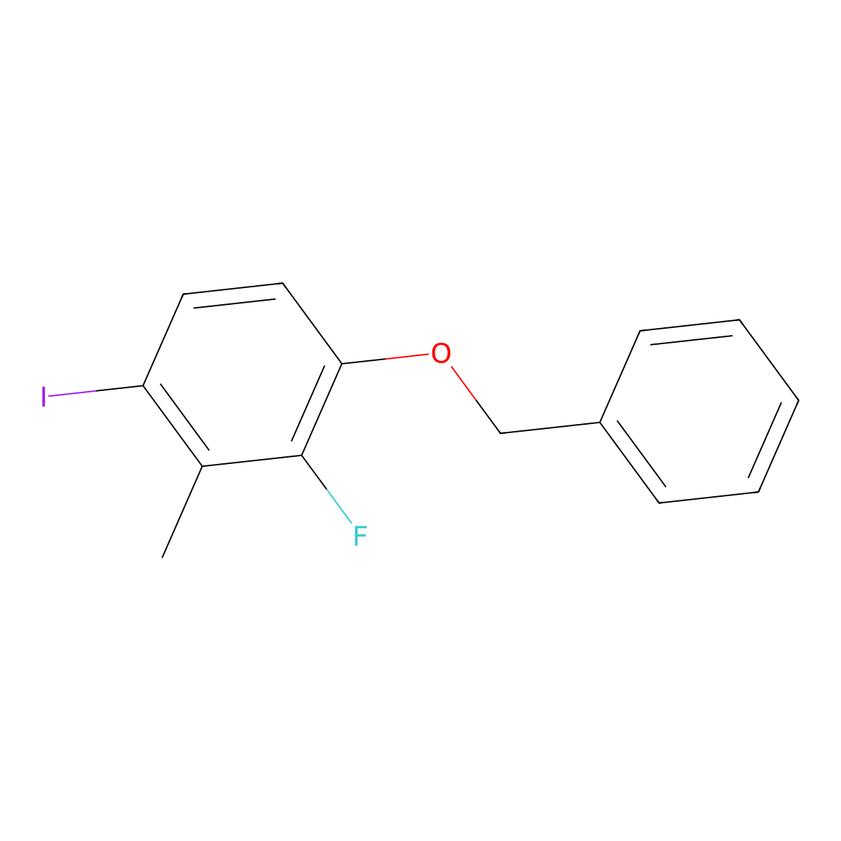 1-(Benzyloxy)-2-fluoro-4-iodo-3-methylbenzene molecular structure, CAS 2586126-07-8