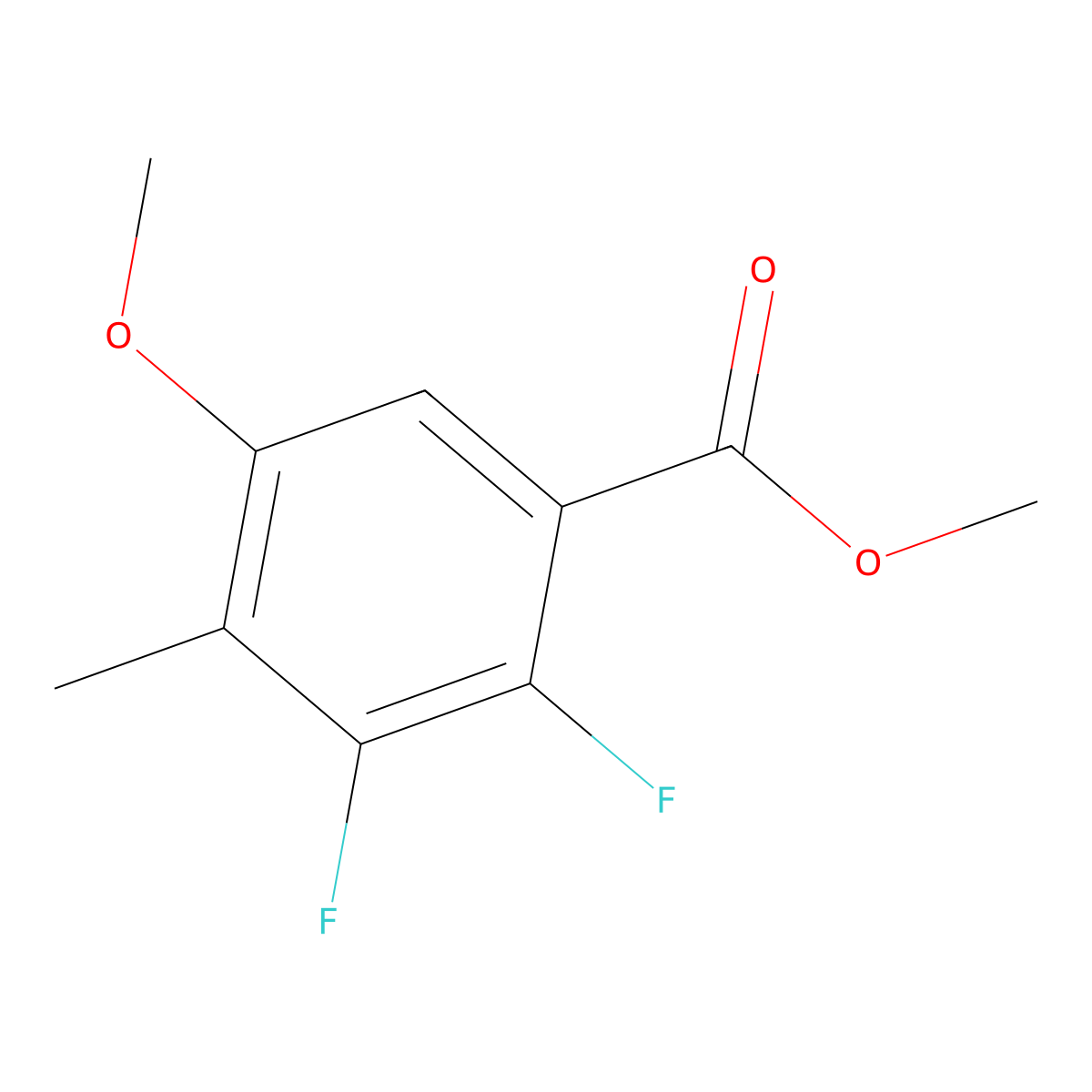 Methyl 2,3-difluoro-5-methoxy-4-methylbenzoate molecular structure, CAS 2586126-14-7