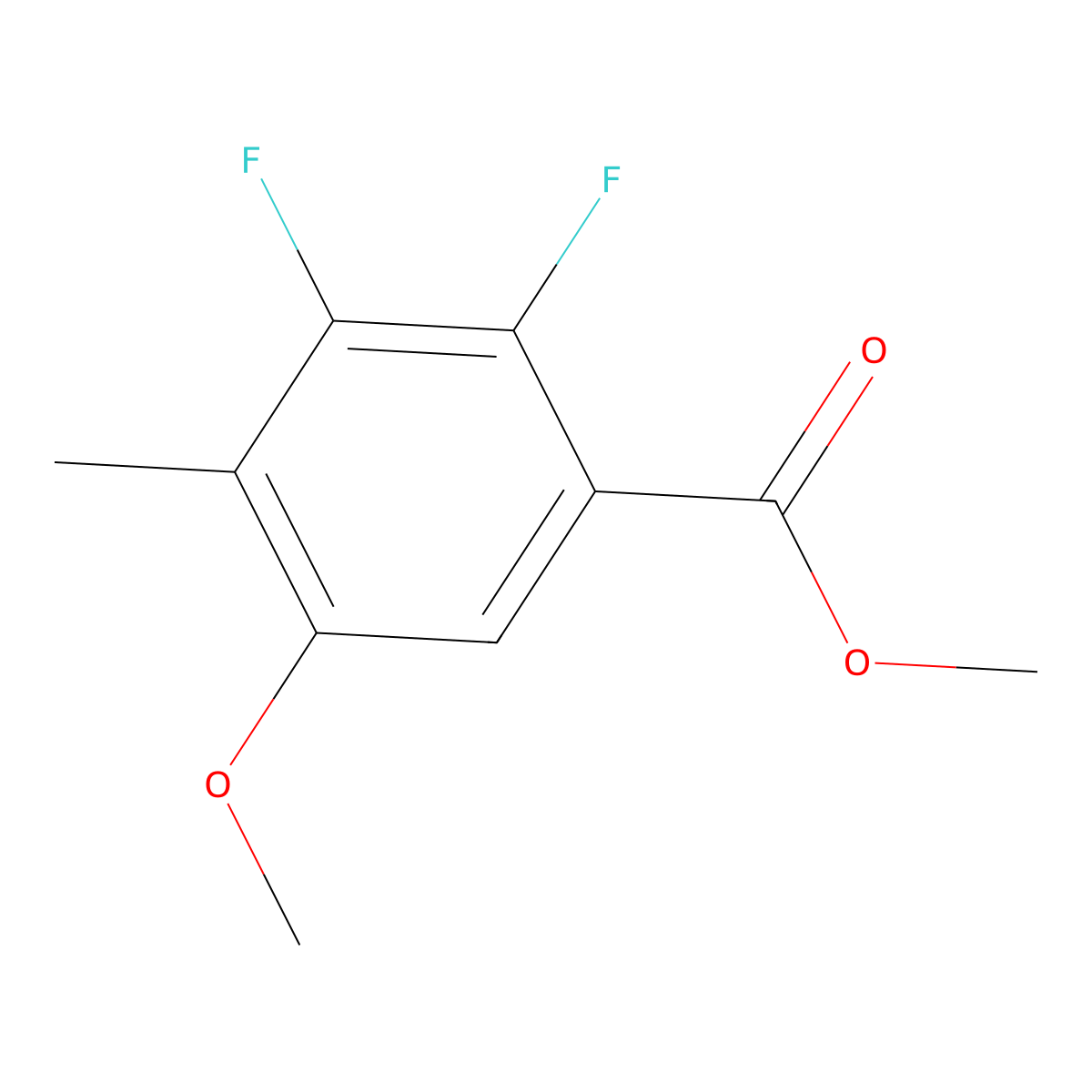 Methyl 2,3-difluoro-5-methoxy-4-methylbenzoate molecular structure, CAS 2586126-14-7