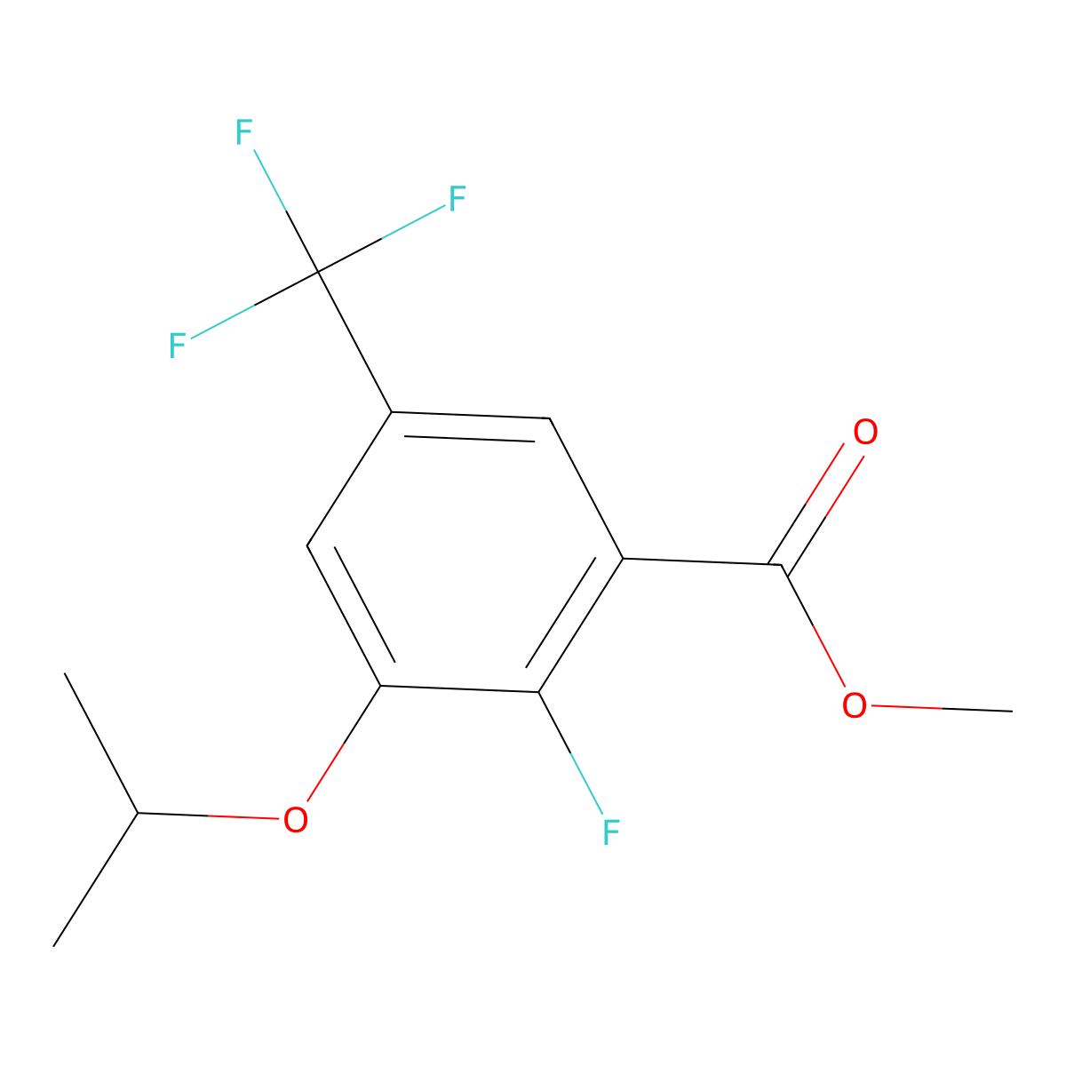 Methyl 2-fluoro-3-isopropoxy-5-(trifluoromethyl)benzoate molecular structure, CAS 2586126-15-8