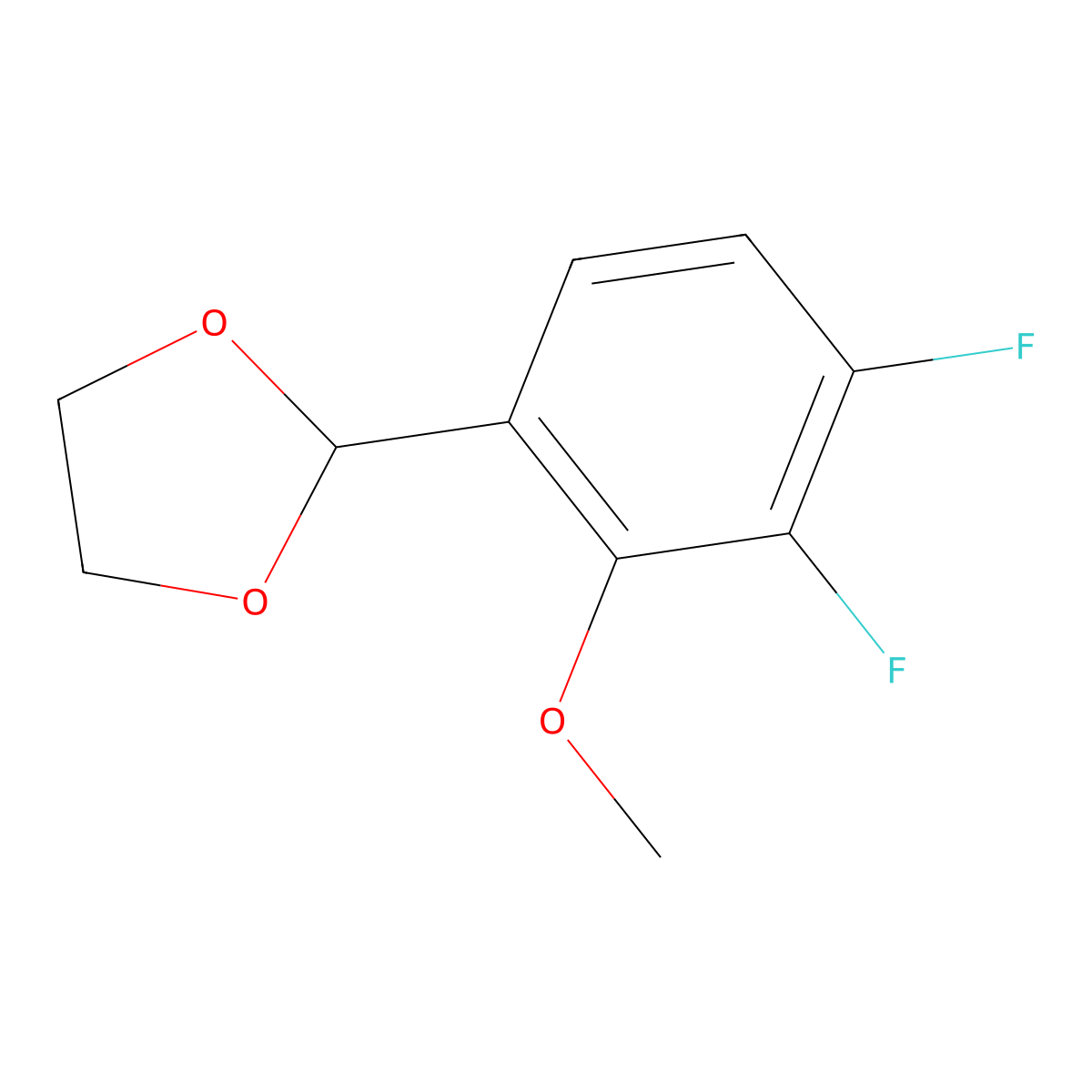 2-(3,4-Difluoro-2-methoxyphenyl)-1,3-dioxolane molecular structure, CAS 2586126-18-1