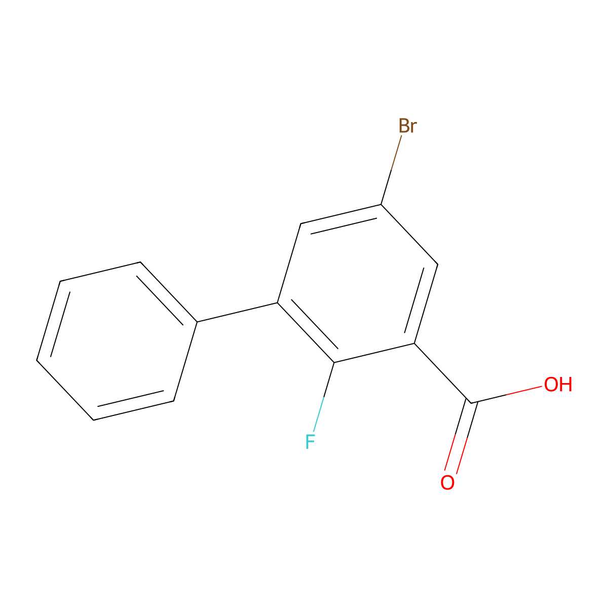 5-Bromo-2-fluoro-[1,1'-biphenyl]-3-carboxylic acid molecular structure, CAS 2586126-22-7