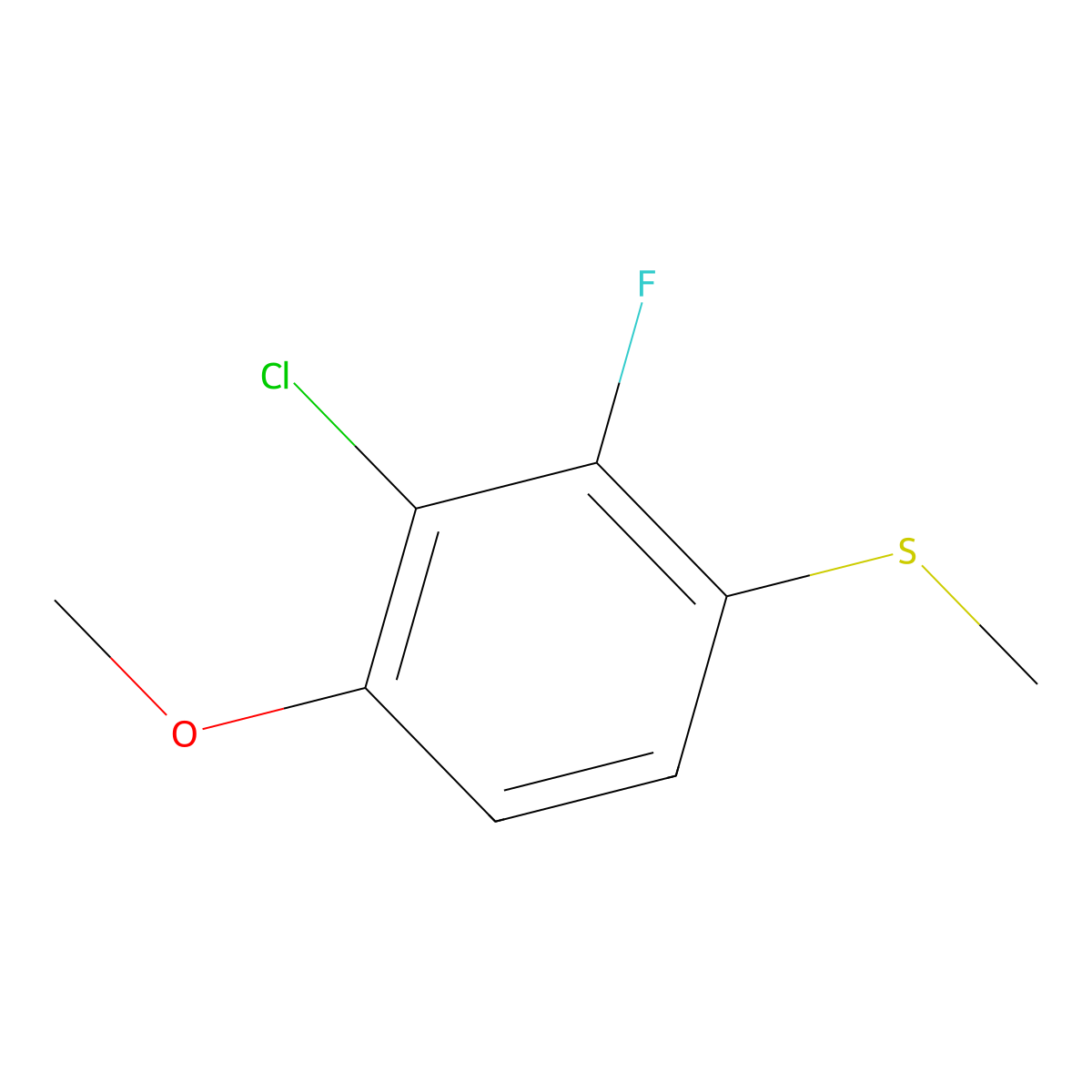 (3-Chloro-2-fluoro-4-methoxyphenyl)(methyl)sulfane molecular structure, CAS 2586126-23-8