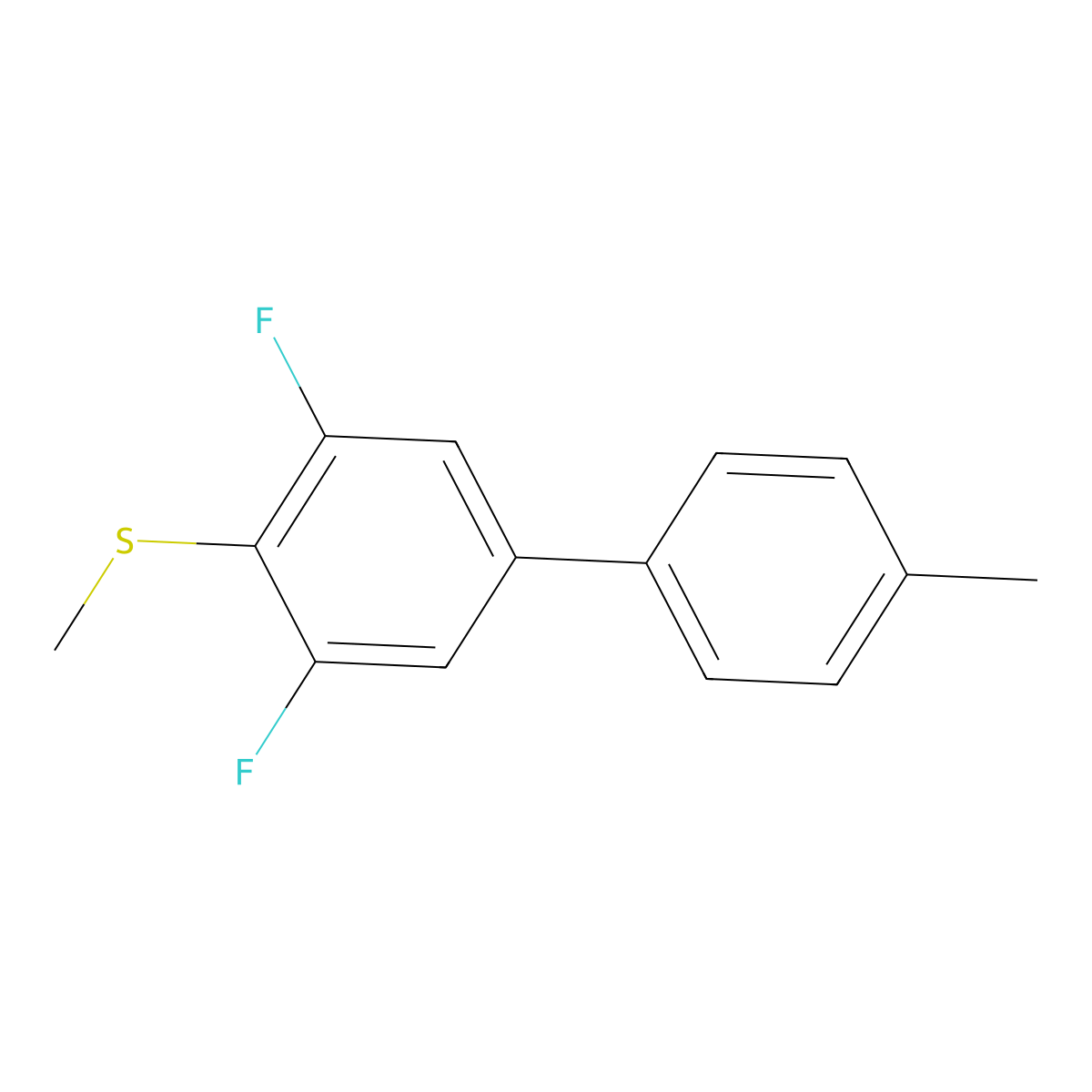 (3,5-Difluoro-4'-methyl-[1,1'-biphenyl]-4-yl)(methyl)sulfane molecular structure, CAS 2586126-24-9