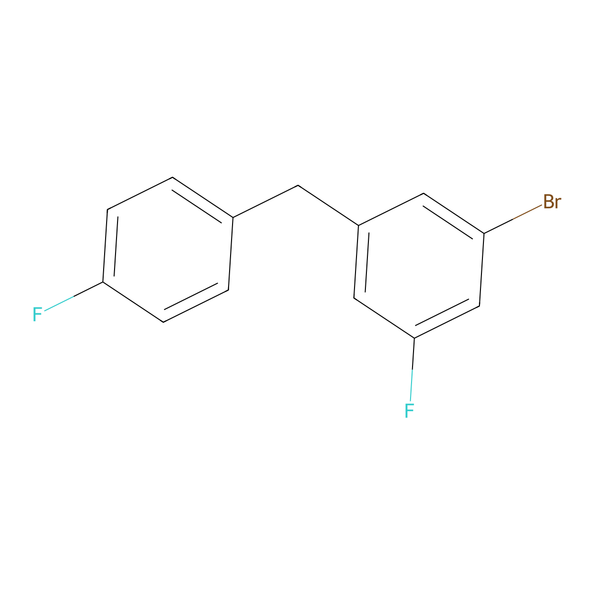 1-Bromo-3-fluoro-5-(4-fluorobenzyl)benzene molecular structure, CAS 2586126-26-1