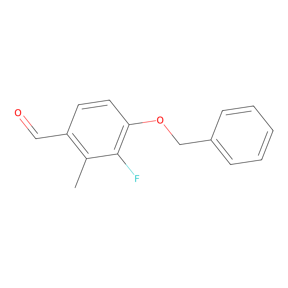 4-(Benzyloxy)-3-fluoro-2-methylbenzaldehyde molecular structure, CAS 2586126-28-3