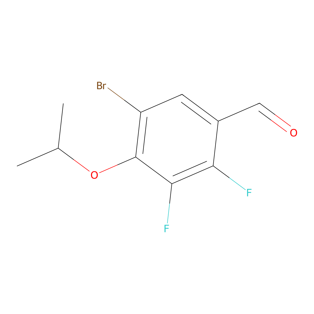 5-Bromo-2,3-difluoro-4-isopropoxybenzaldehyde molecular structure, CAS 2586126-30-7