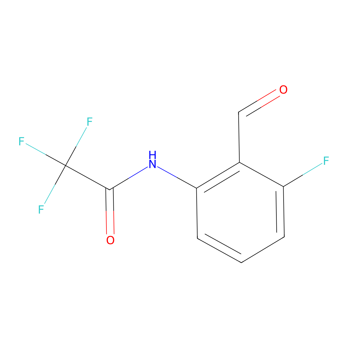 2,2,2-Trifluoro-N-(3-fluoro-2-formylphenyl)acetamide molecular structure, CAS 2586126-35-2