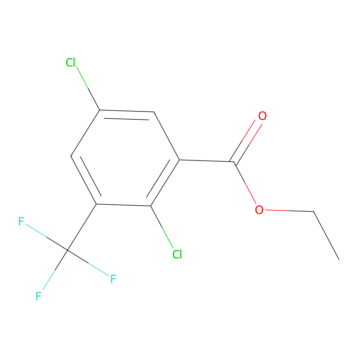 Ethyl 2,5-dichloro-3-(trifluoromethyl)benzoate molecular structure, CAS 2586126-40-9