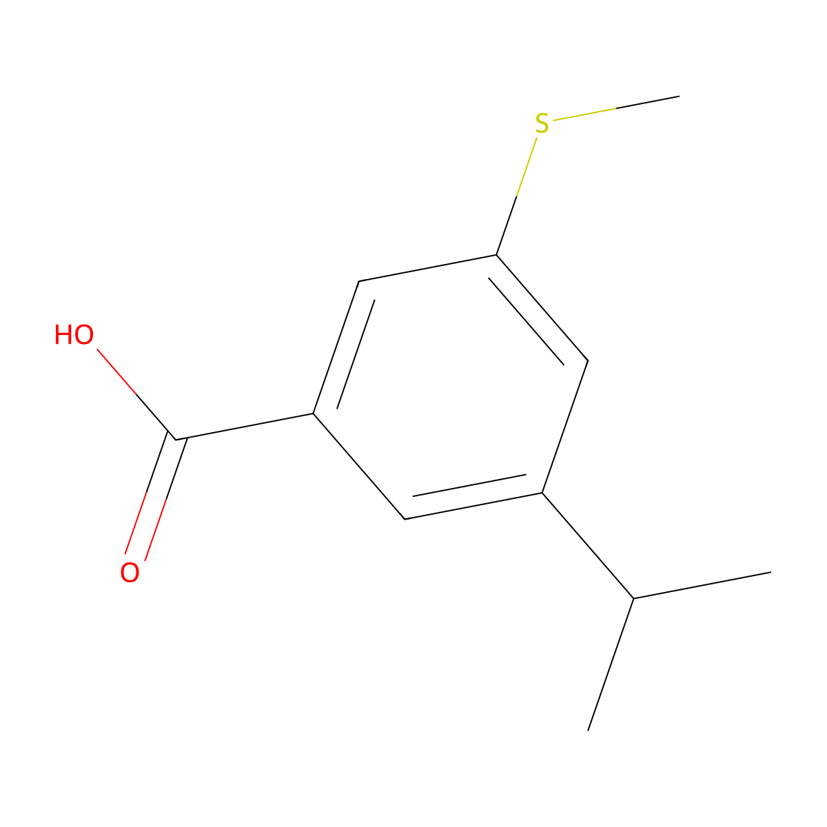 3-Isopropyl-5-(methylthio)benzoic acid molecular structure, CAS 2586126-42-1