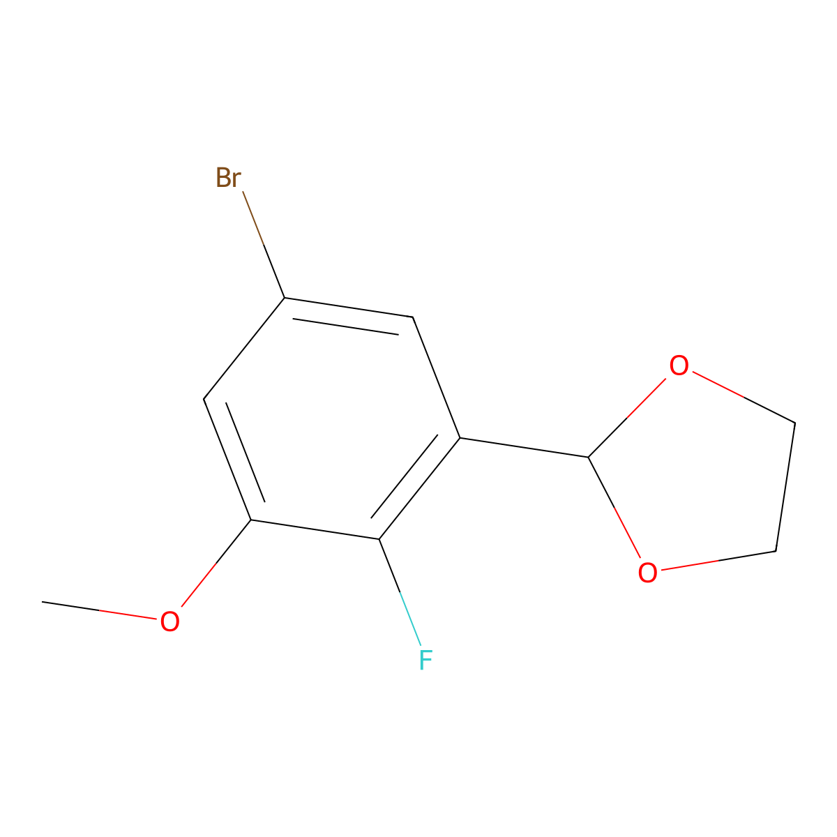 2-(5-Bromo-2-fluoro-3-methoxyphenyl)-1,3-dioxolane molecular structure, CAS 2586126-45-4