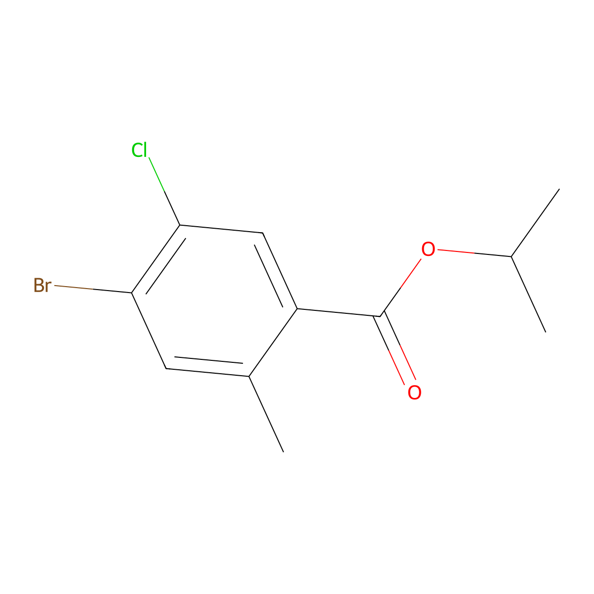 Isopropyl 4-bromo-5-chloro-2-methylbenzoate molecular structure, CAS 2586126-47-6