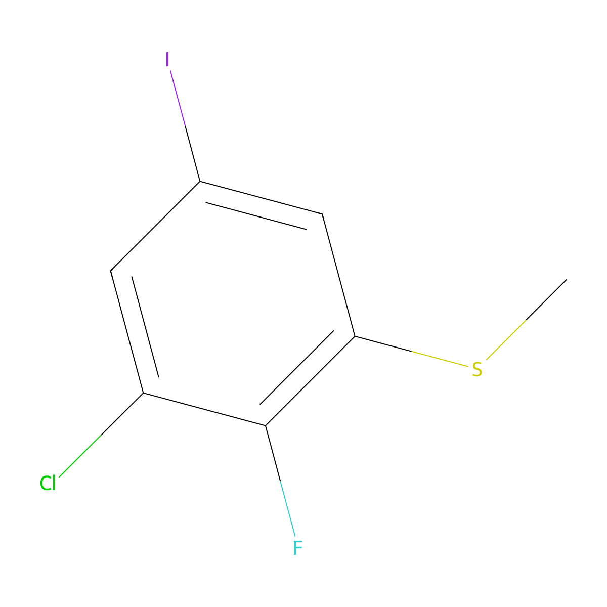 (3-Chloro-2-fluoro-5-iodophenyl)(methyl)sulfane molecular structure, CAS 2586126-51-2