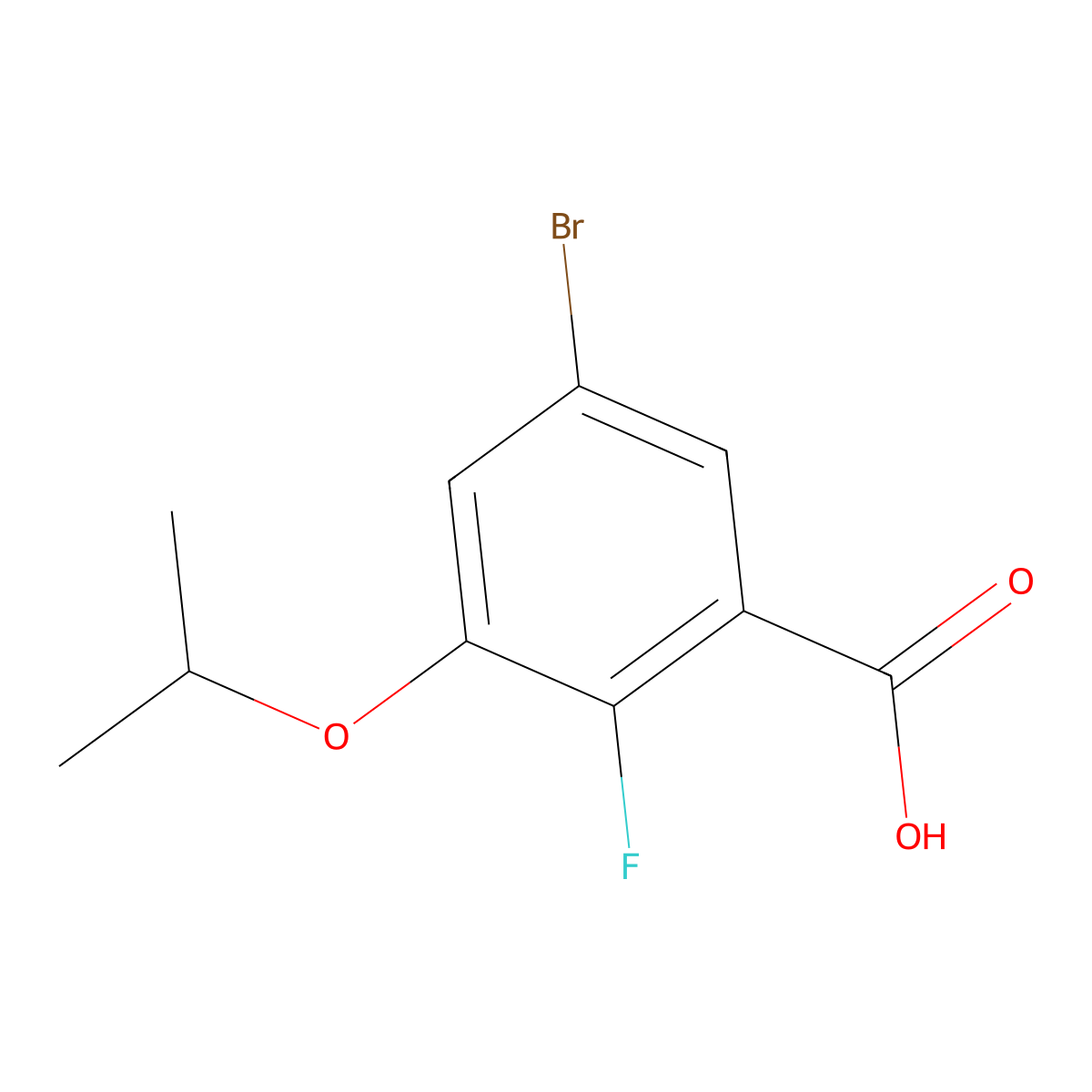 5-Bromo-2-fluoro-3-isopropoxybenzoic acid molecular structure, CAS 2586126-54-5