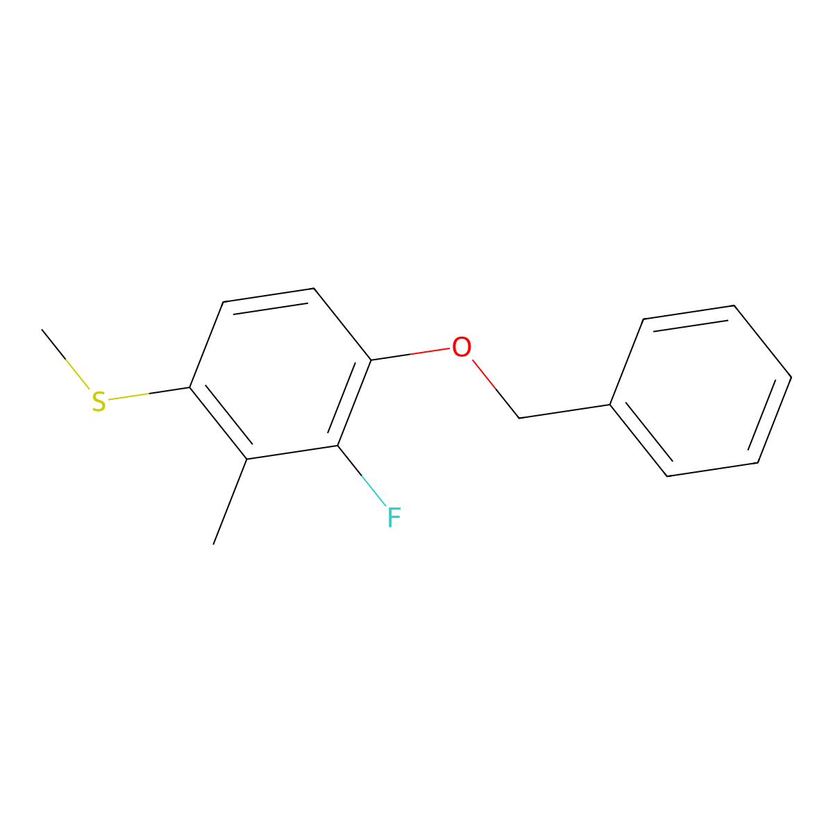 (4-(Benzyloxy)-3-fluoro-2-methylphenyl)(methyl)sulfane molecular structure, CAS 2586126-56-7