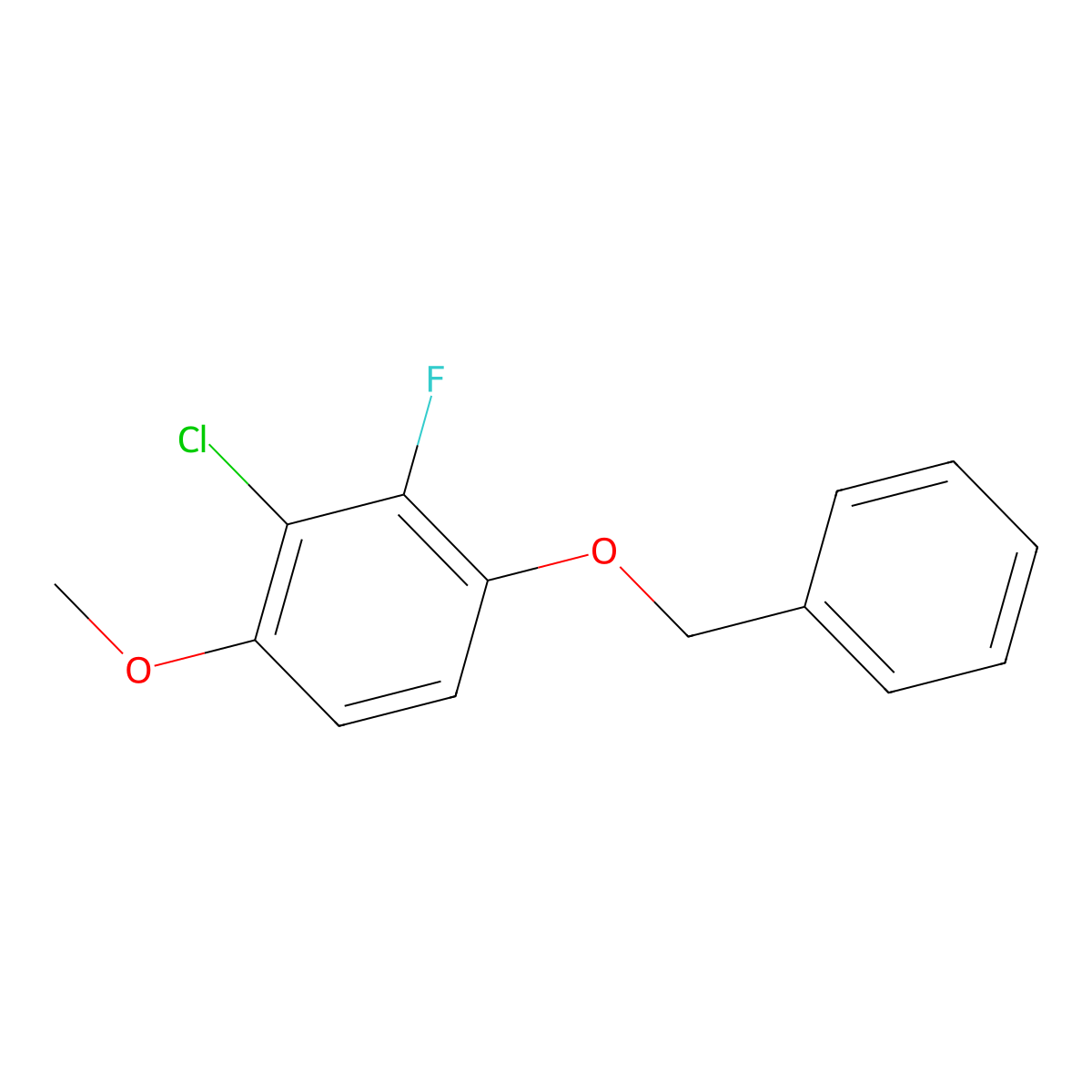 1-(Benzyloxy)-3-chloro-2-fluoro-4-methoxybenzene molecular structure, CAS 2586126-57-8