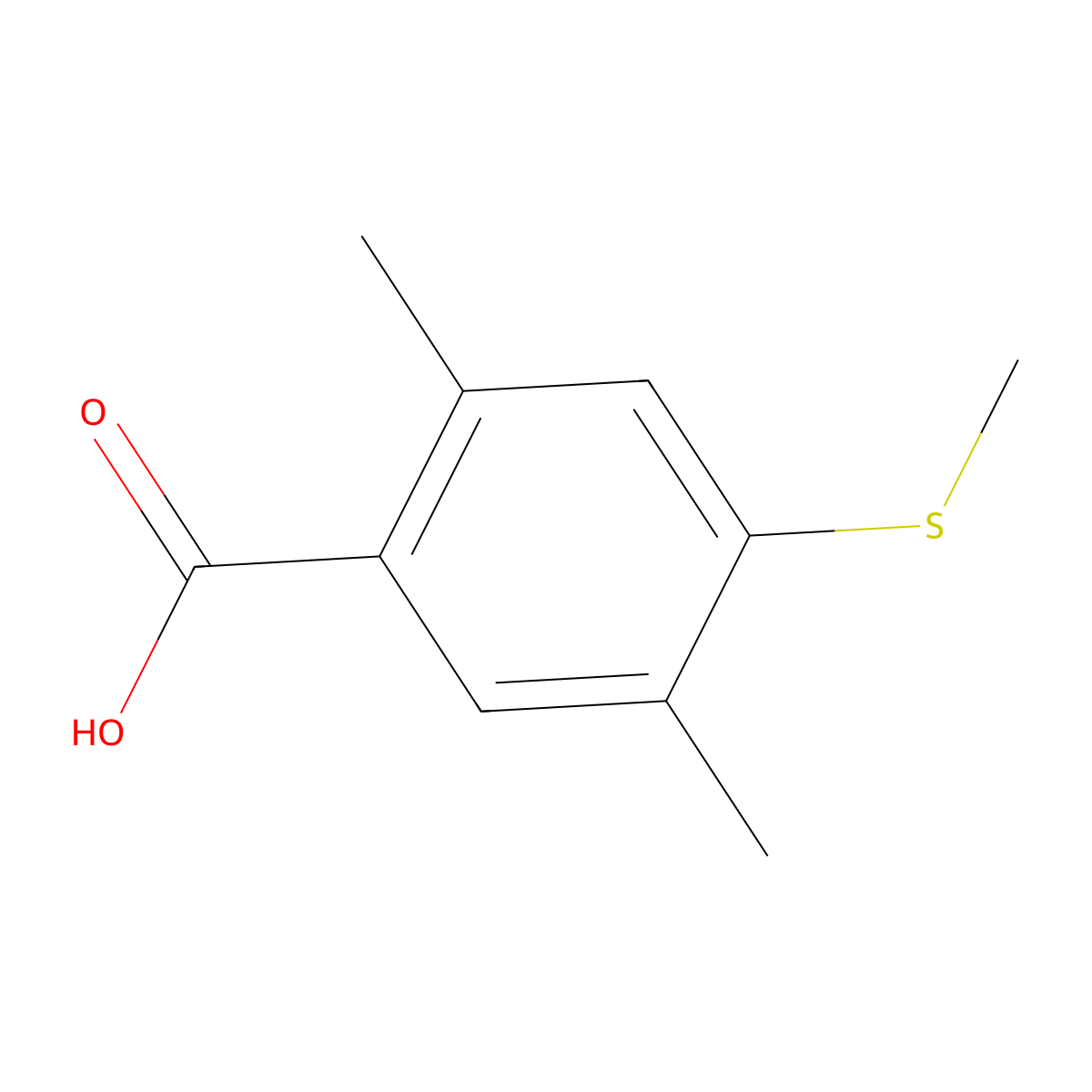 2,5-Dimethyl-4-(methylthio)benzoic acid molecular structure, CAS 2586126-61-4
