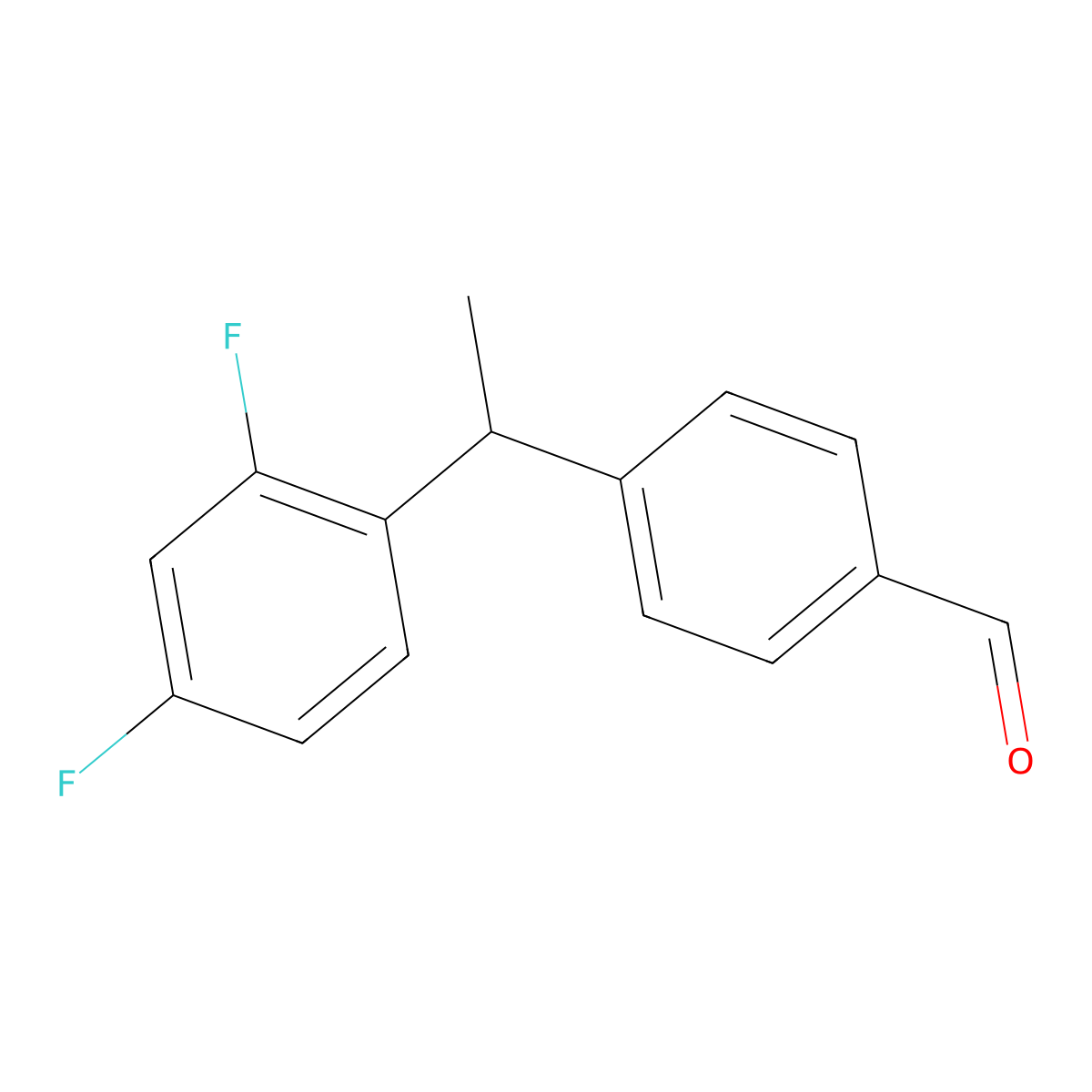 4-(1-(2,4-Difluorophenyl)ethyl)benzaldehyde molecular structure, CAS 2586126-65-8