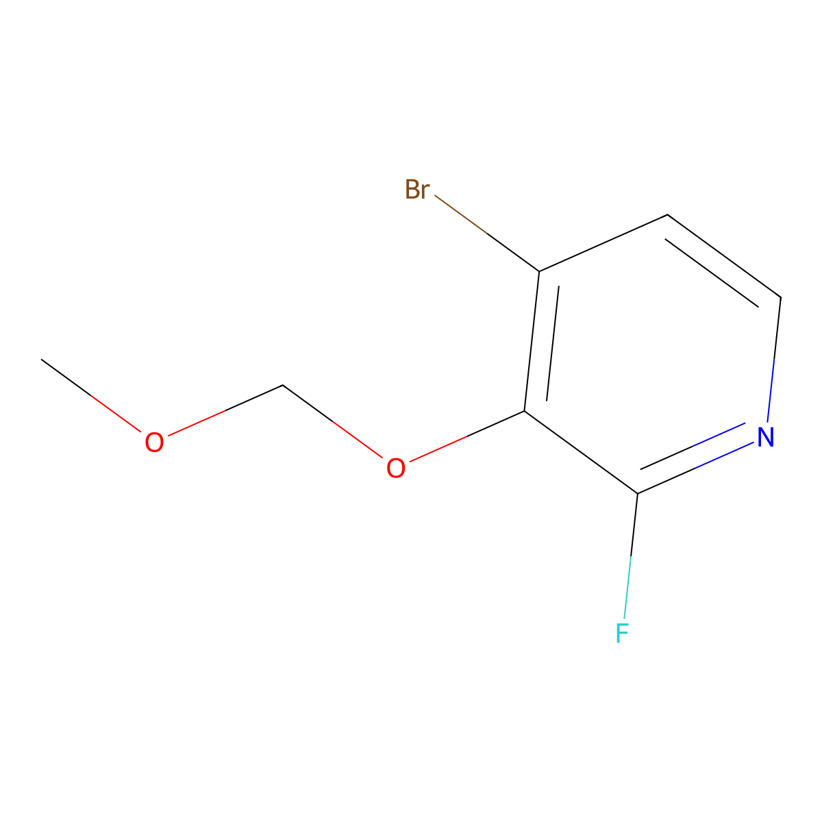 4-Bromo-2-fluoro-3-(methoxymethoxy)pyridine molecular structure, CAS 2586126-66-9
