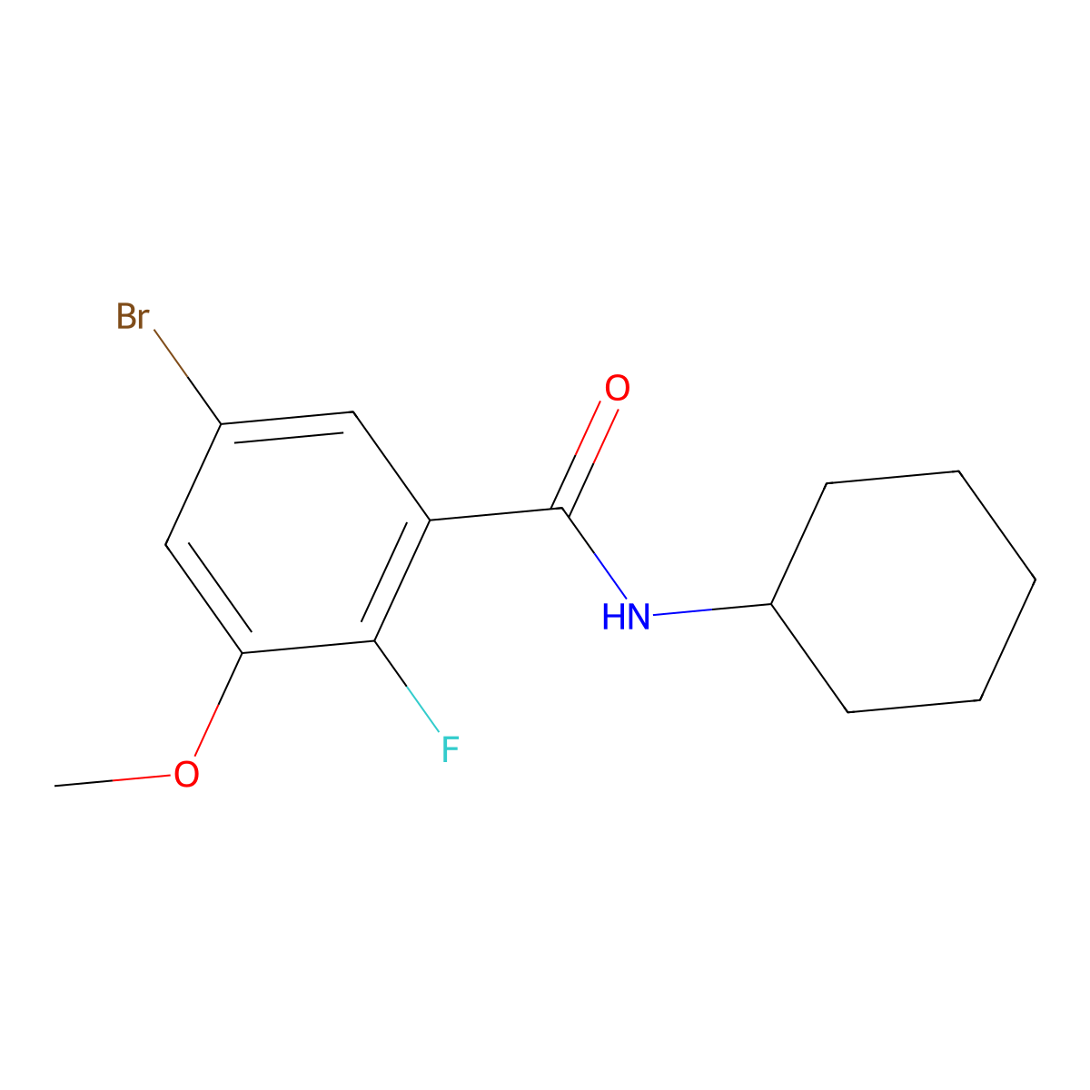 5-Bromo-N-cyclohexyl-2-fluoro-3-methoxybenzamide molecular structure, CAS 2586126-71-6