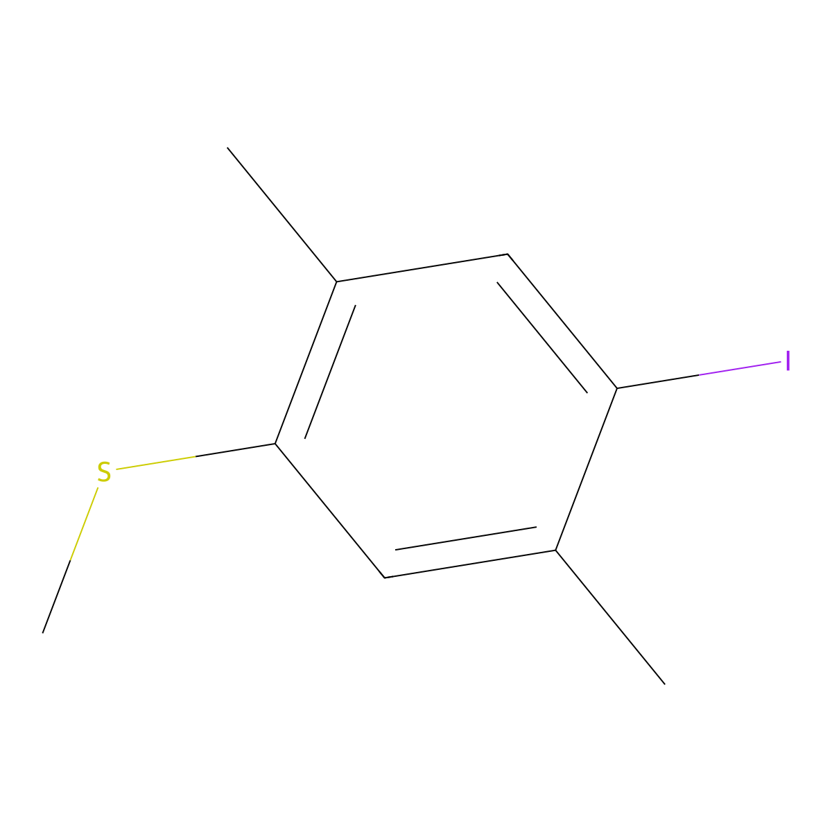 (4-Iodo-2,5-dimethylphenyl)(methyl)sulfane molecular structure, CAS 2586126-72-7