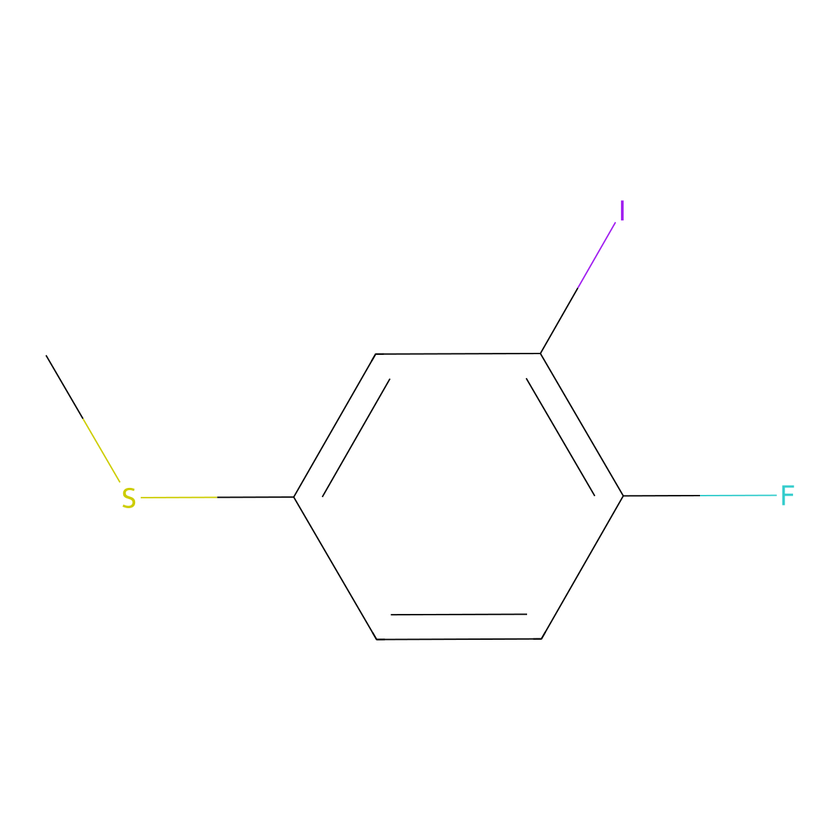 (4-Fluoro-3-iodophenyl)(methyl)sulfane molecular structure, CAS 2586126-82-9
