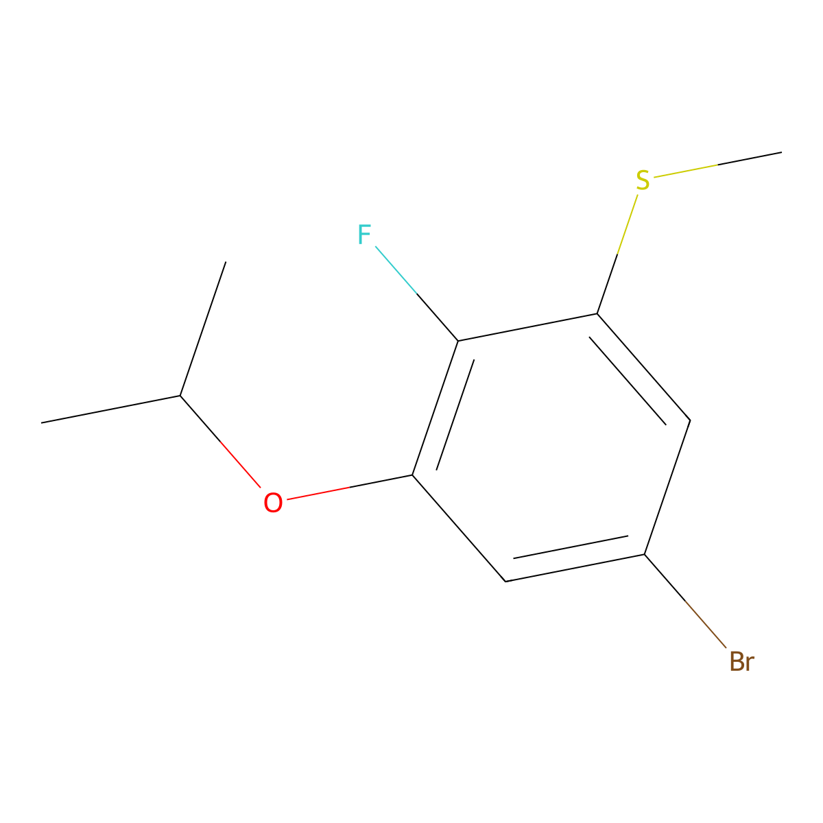 (5-Bromo-2-fluoro-3-isopropoxyphenyl)(methyl)sulfane molecular structure, CAS 2586126-85-2