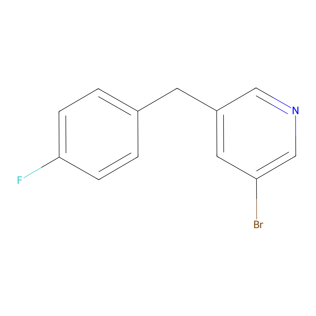 3-Bromo-5-(4-fluorobenzyl)pyridine molecular structure, CAS 2586126-86-3