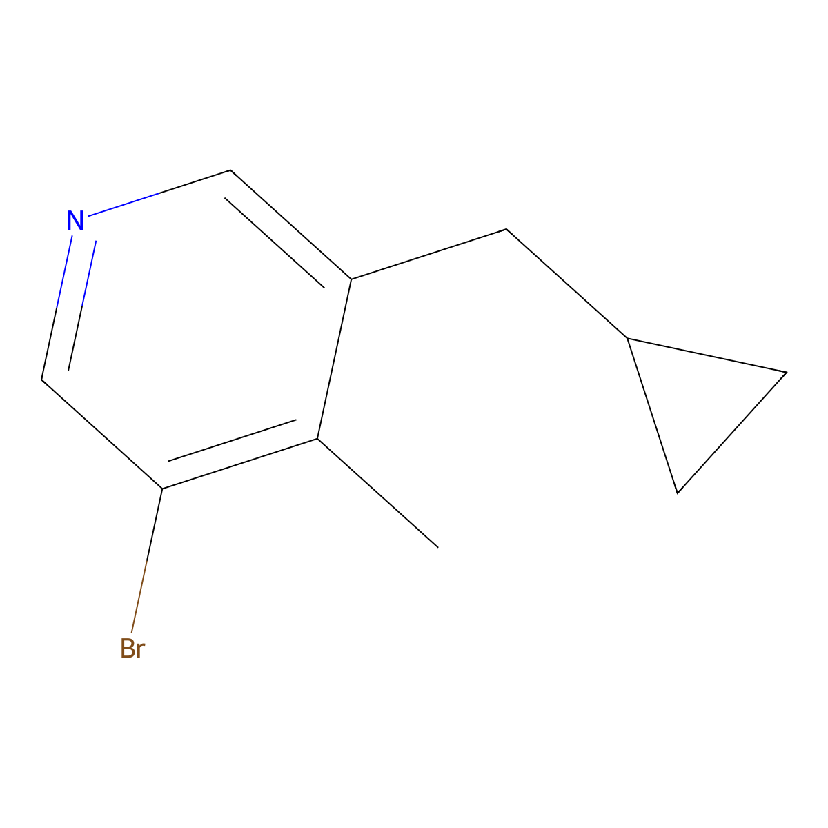 3-Bromo-5-(cyclopropylmethyl)-4-methylpyridine molecular structure, CAS 2586126-87-4