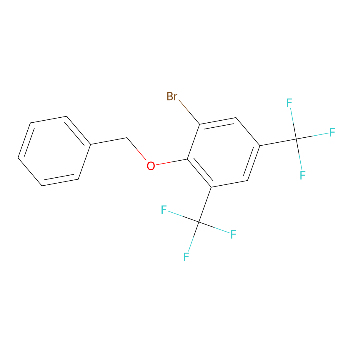 2-(Benzyloxy)-1-bromo-3,5-bis(trifluoromethyl)benzene molecular structure, CAS 2586126-89-6