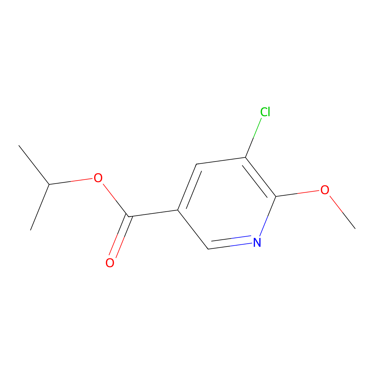 Isopropyl 5-chloro-6-methoxynicotinate molecular structure, CAS 2586126-93-2