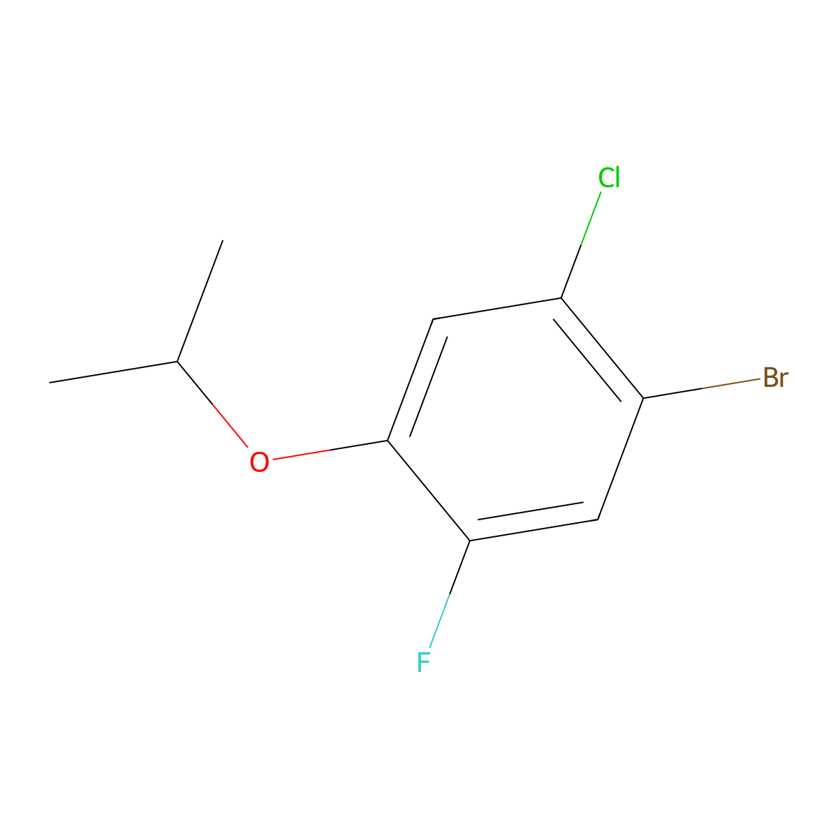 1-Bromo-2-chloro-5-fluoro-4-isopropoxybenzene molecular structure, CAS 2586126-95-4