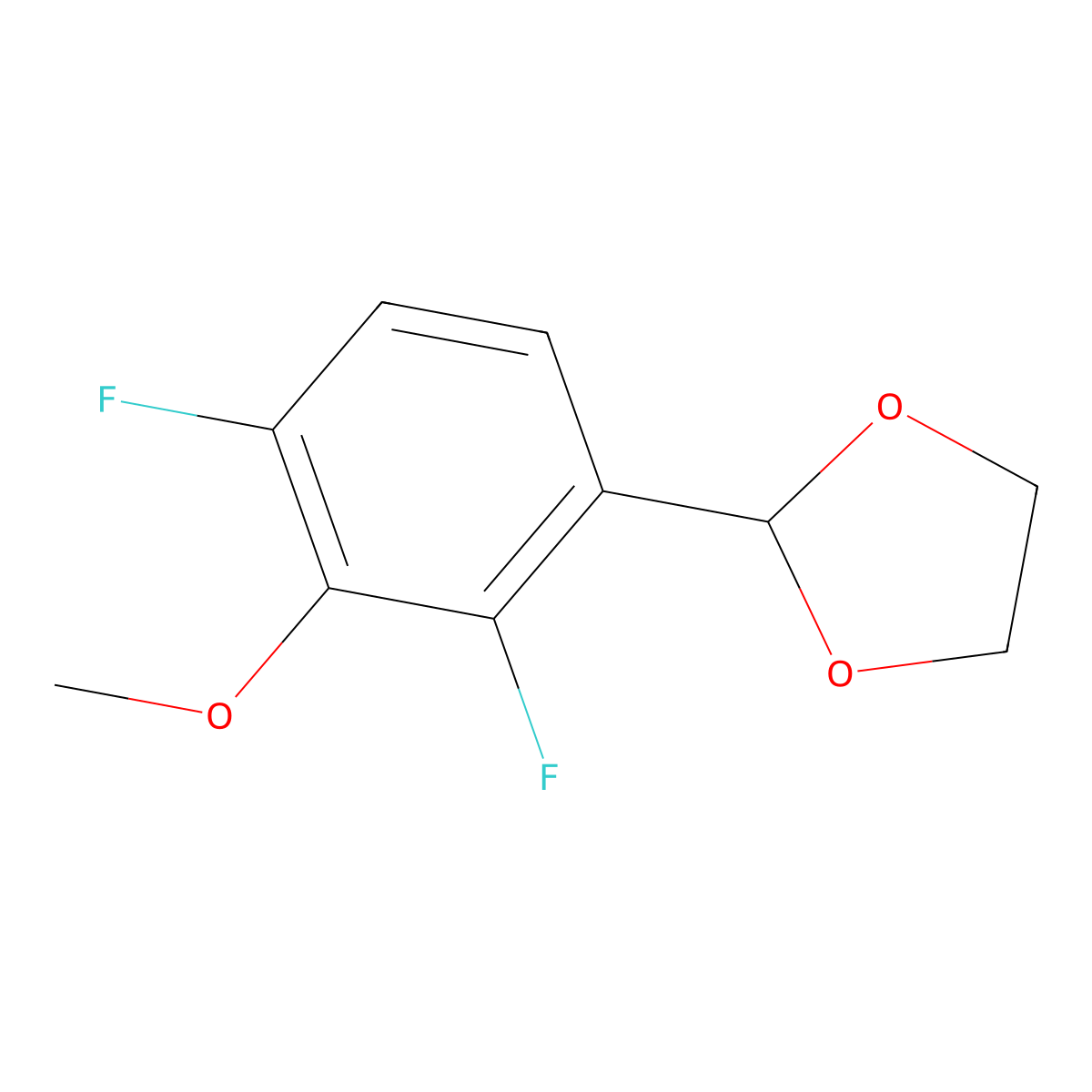 2-(2,4-Difluoro-3-methoxyphenyl)-1,3-dioxolane molecular structure, CAS 2586126-98-7